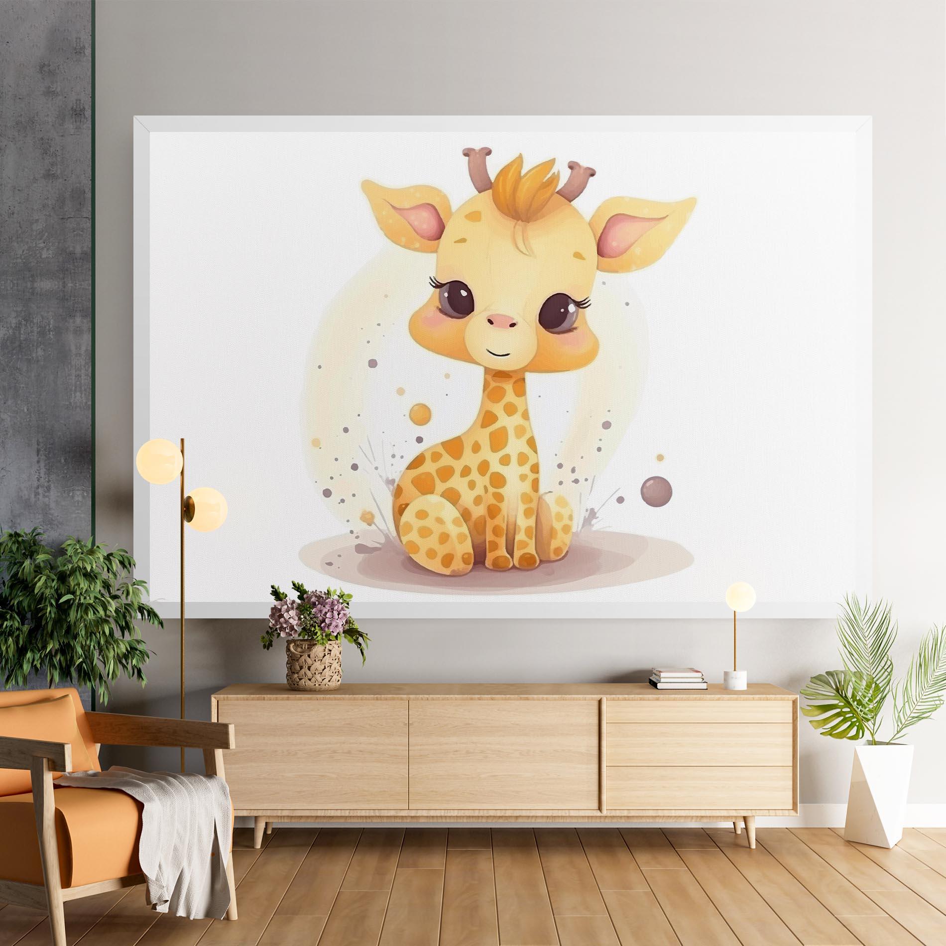 Leinwandbild Adorable Giraffe mockup 9