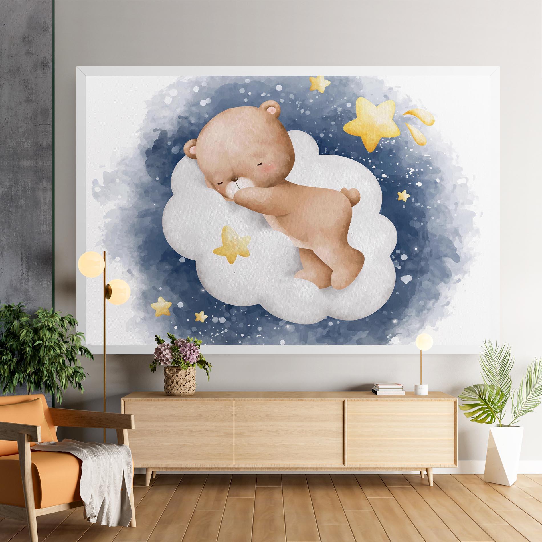 Leinwandbild Bear Cloud Sleep mockup 9