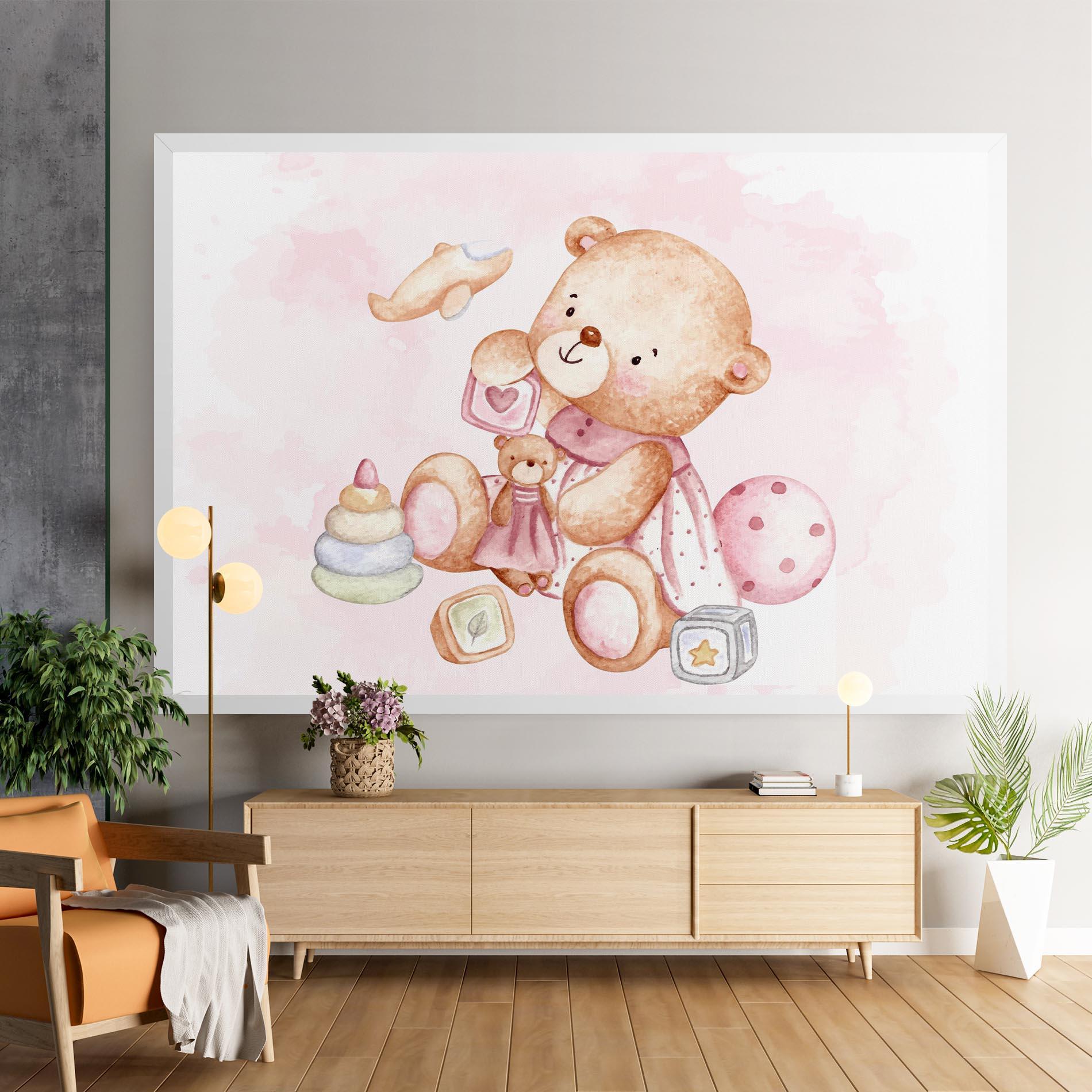 Leinwandbild Bear With Toys mockup 9