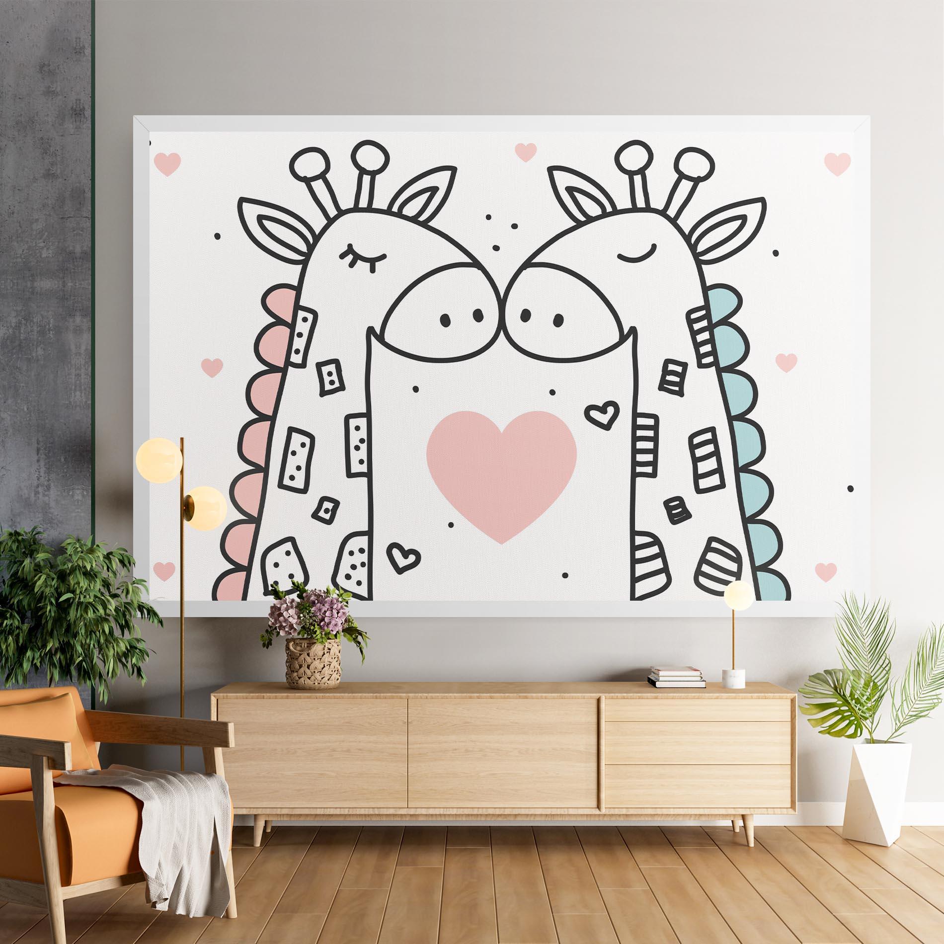 Leinwandbild Giraffe Couple mockup 9