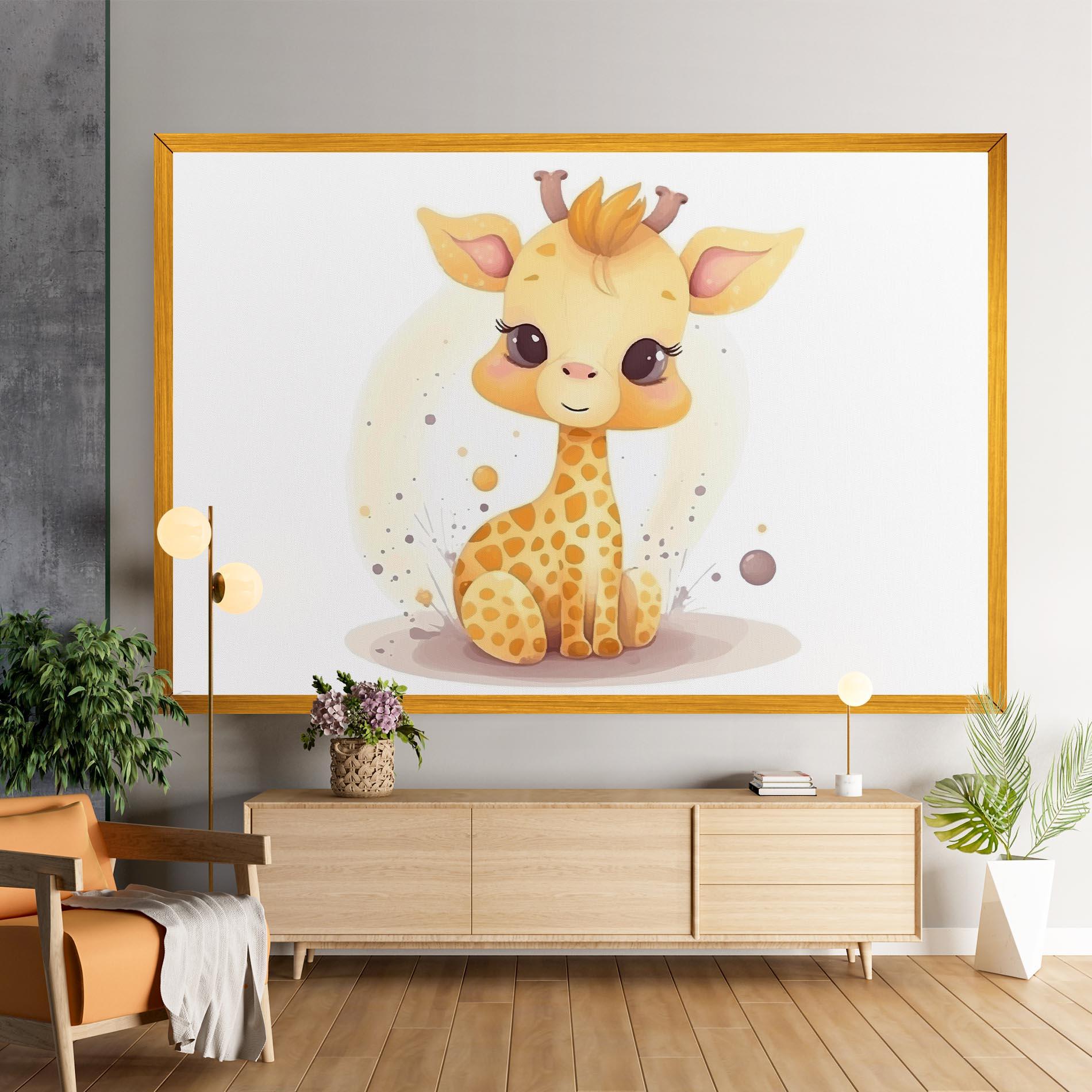 Leinwandbild Adorable Giraffe mockup 9