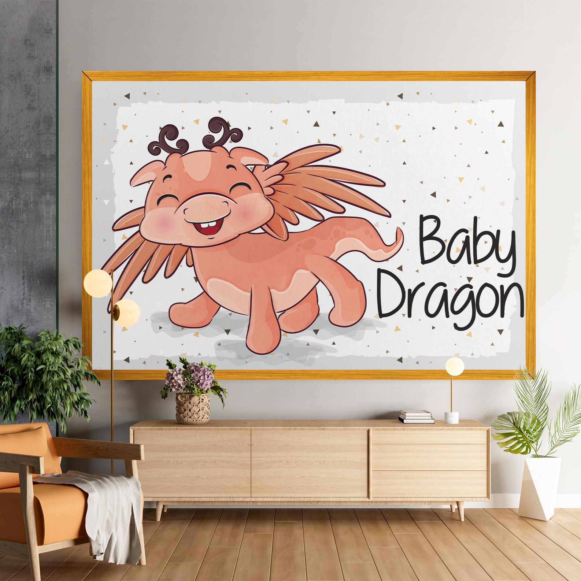 Leinwandbild Baby Cute Dragon mockup 9