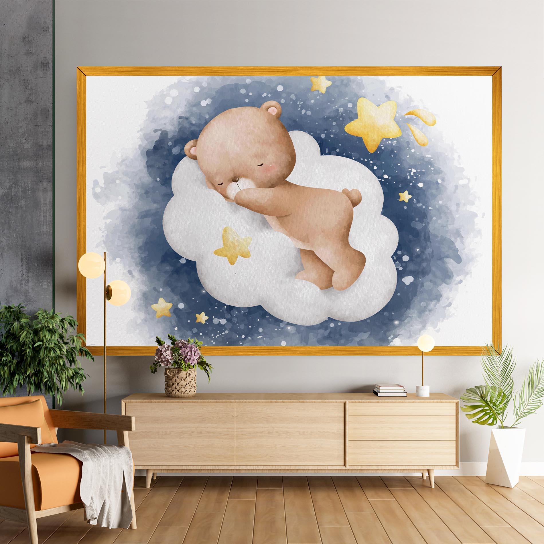 Leinwandbild Bear Cloud Sleep mockup 9