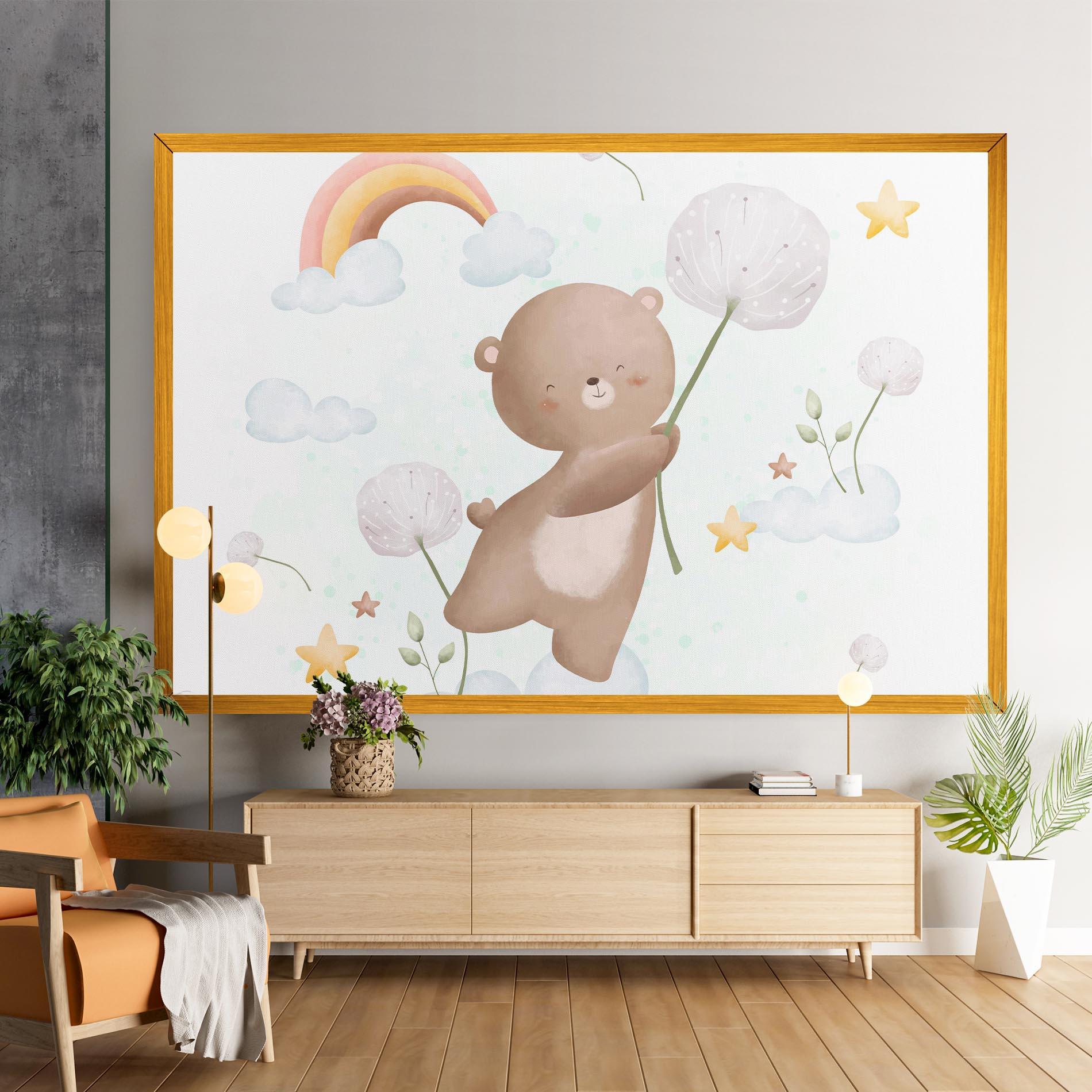 Leinwandbild Bear Rainbow Art mockup 9