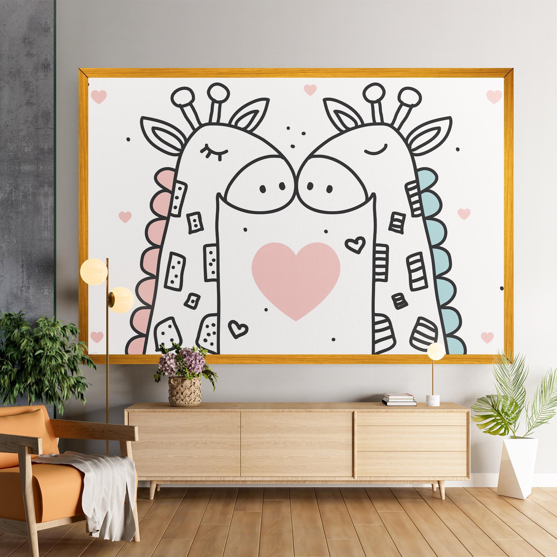 Leinwandbild Giraffe Couple mockup 9