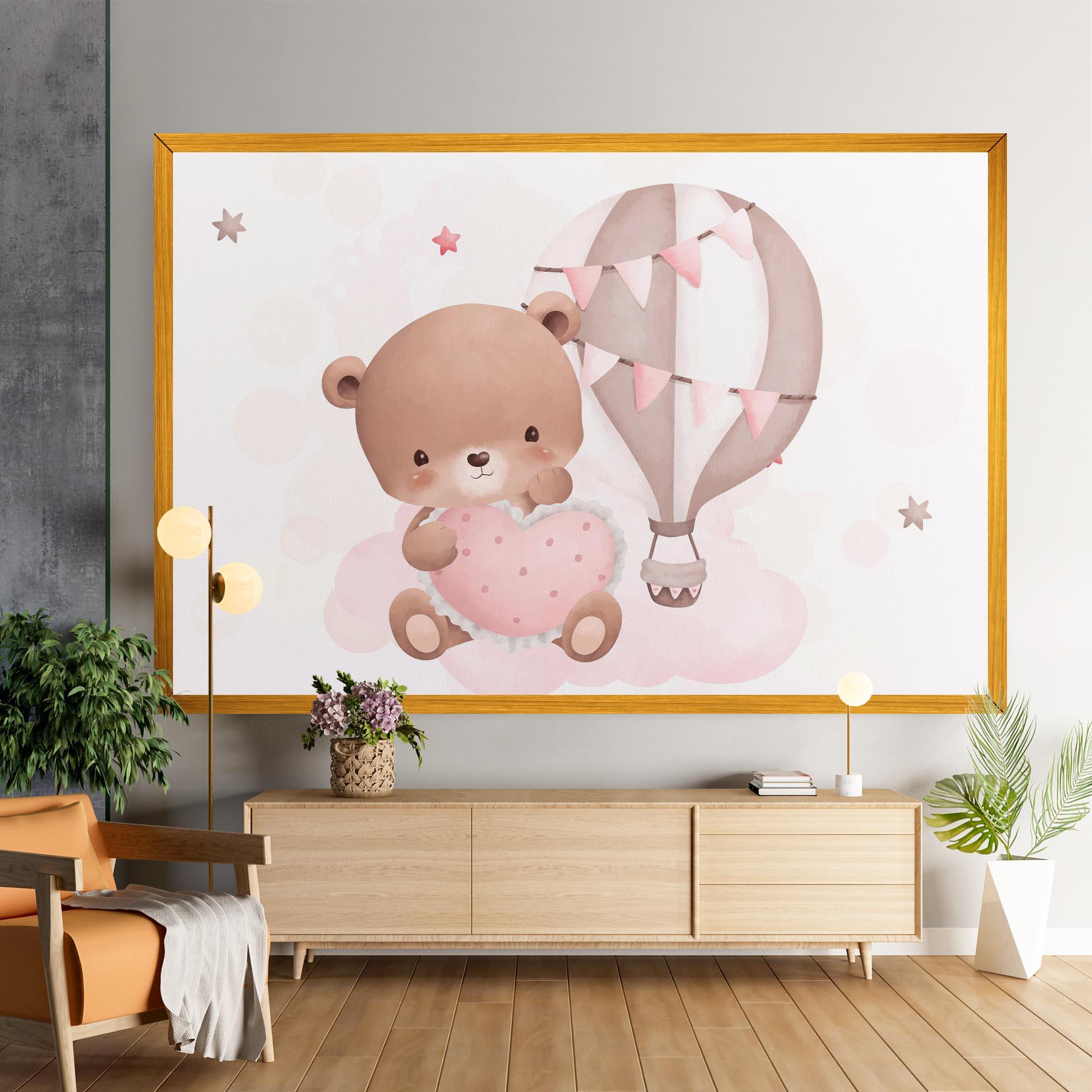 Leinwandbild Pink Heart Bear mockup 9