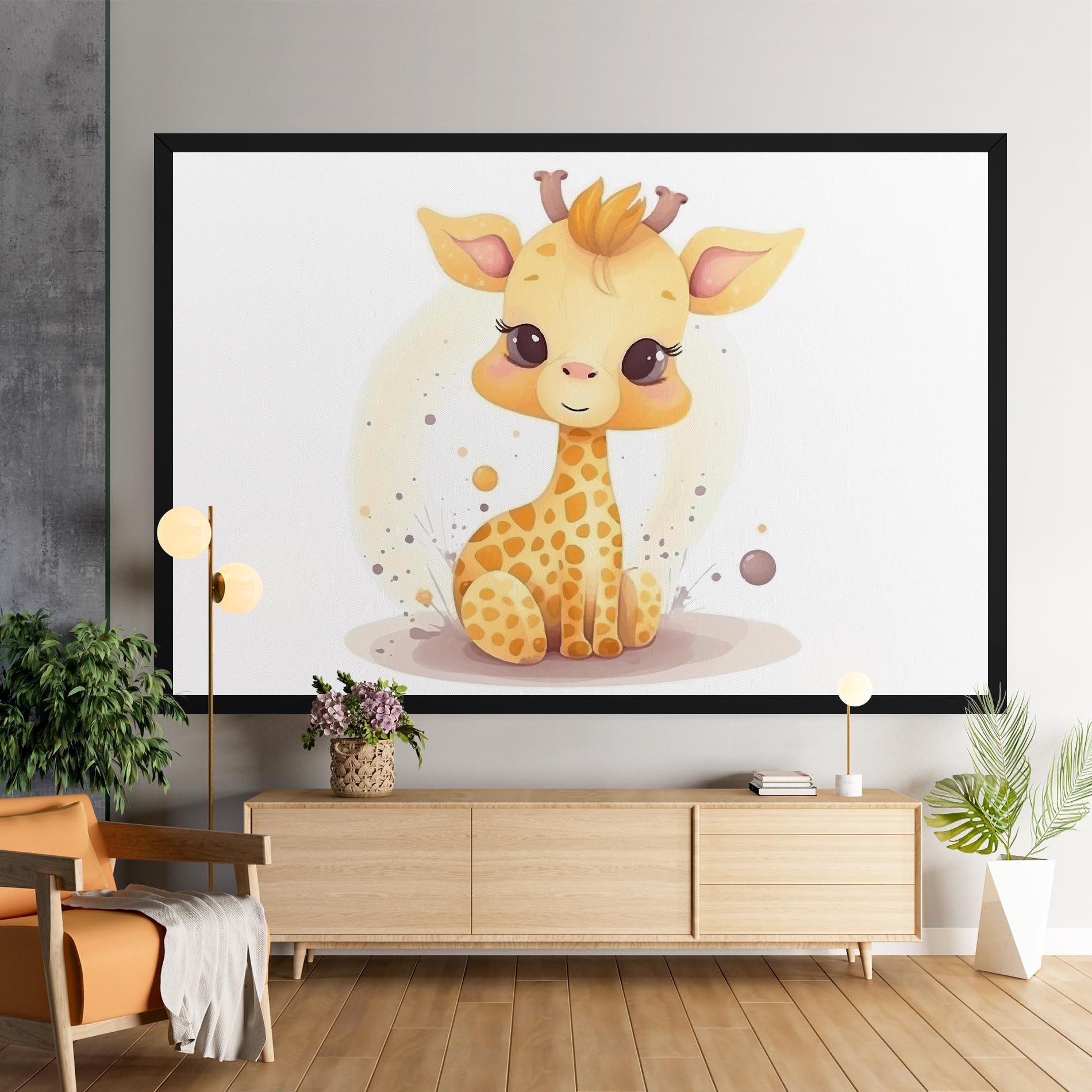 Leinwandbild Adorable Giraffe mockup 9