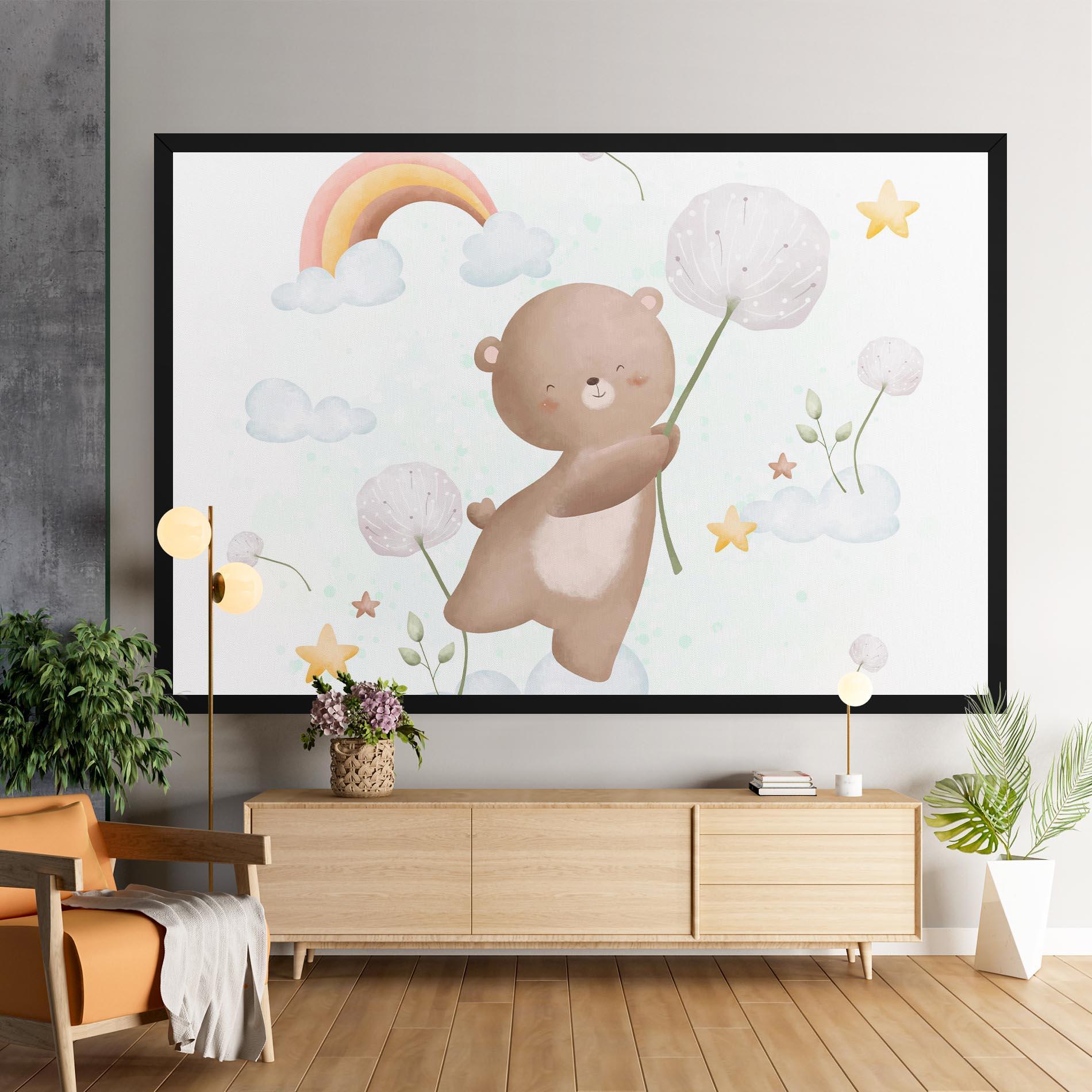 Leinwandbild Bear Rainbow Art mockup 9