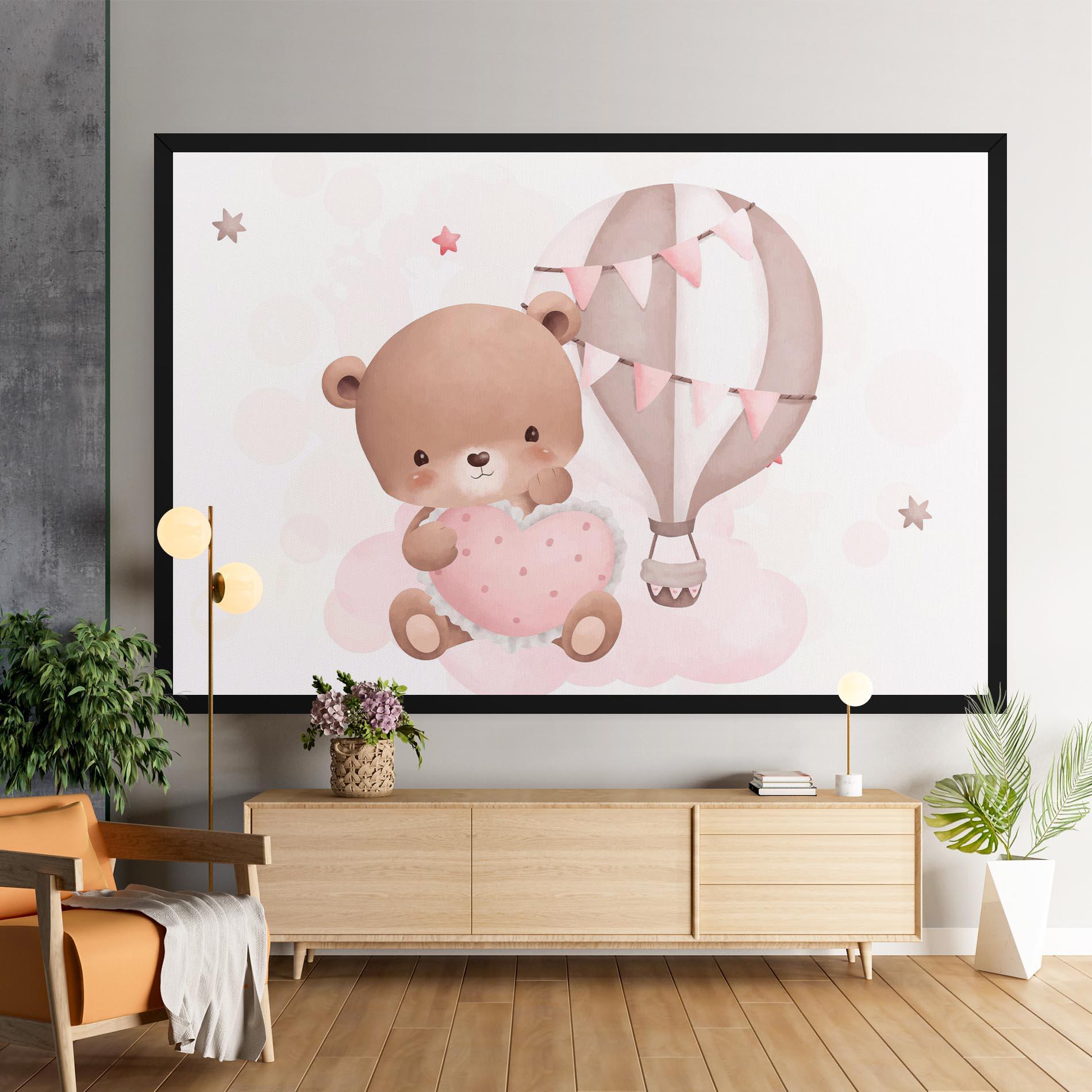 Leinwandbild Pink Heart Bear mockup 9