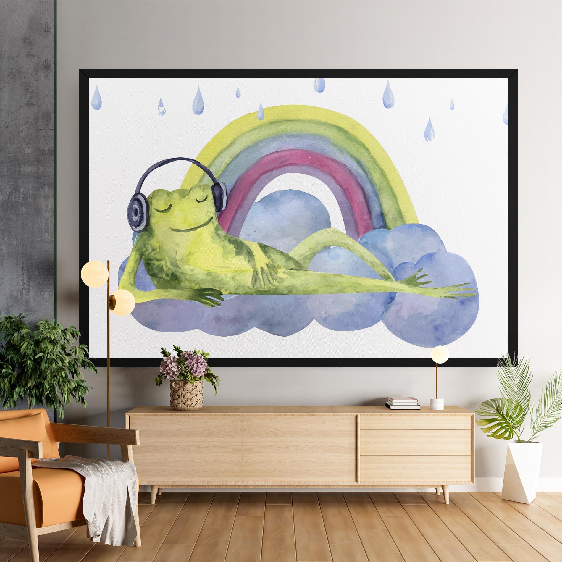 Leinwandbild Rainbow Frog mockup 9