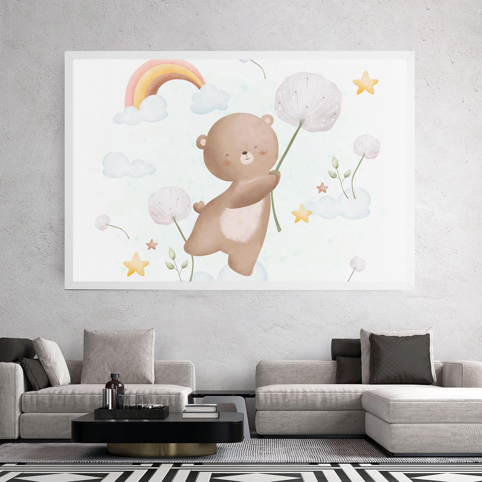 Leinwandbild Bear Rainbow Art mockup 2