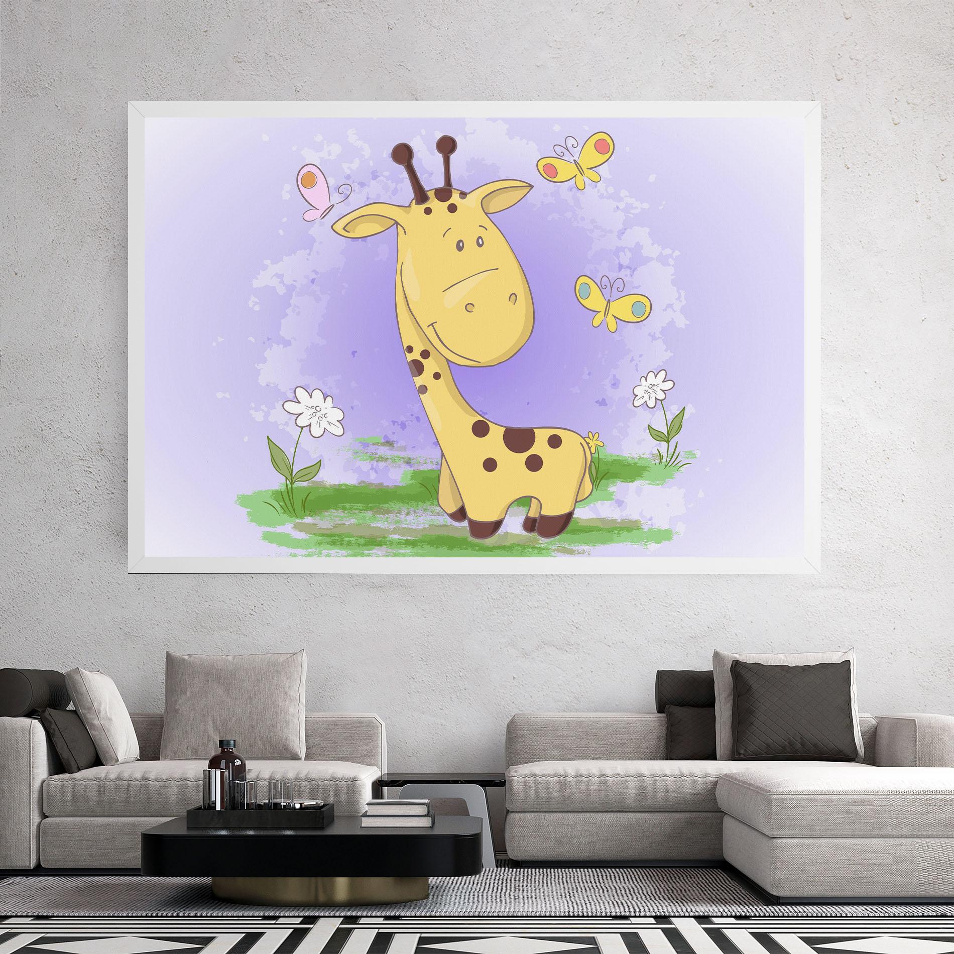 Leinwandbild Cute Giraffe mockup 2