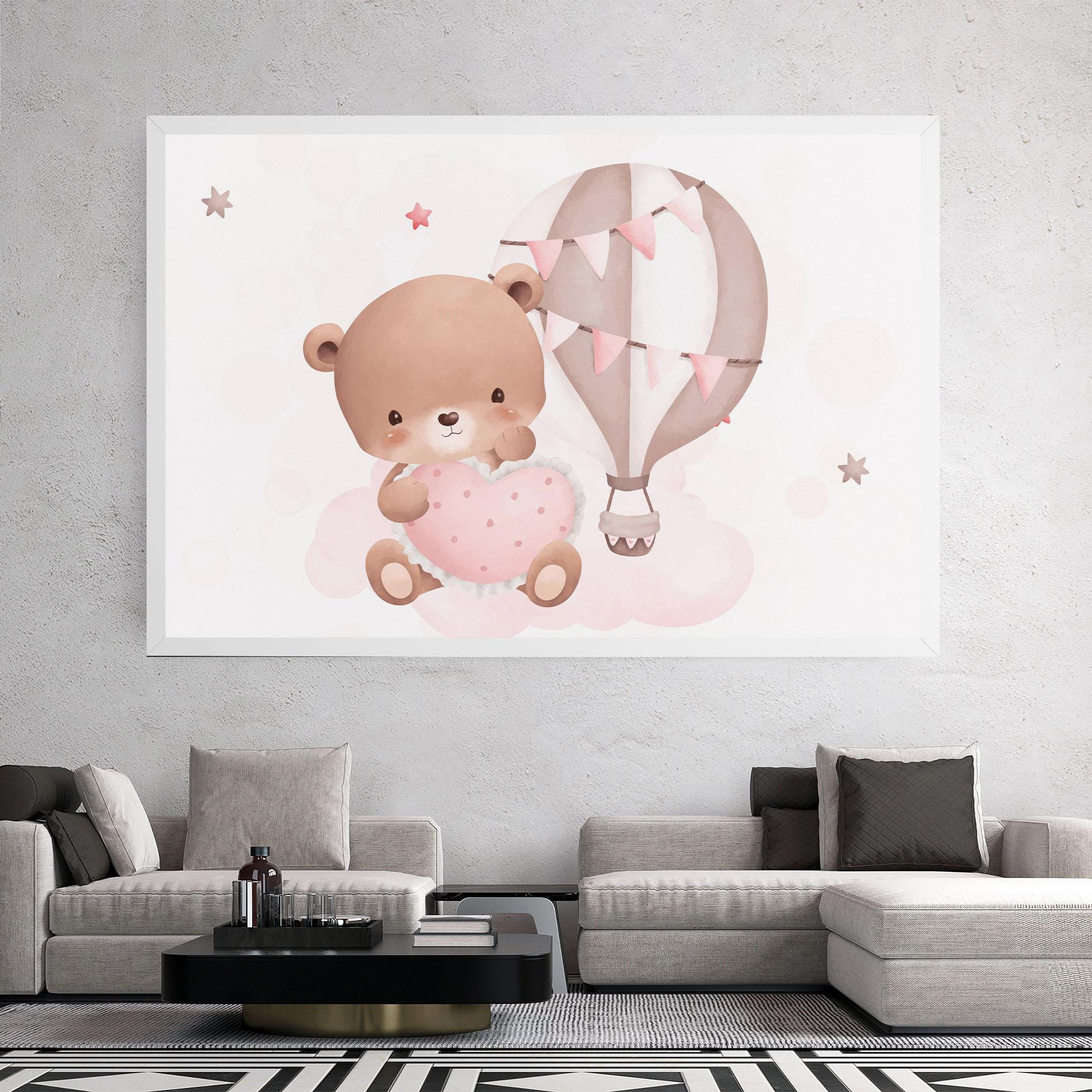 Leinwandbild Pink Heart Bear mockup 2