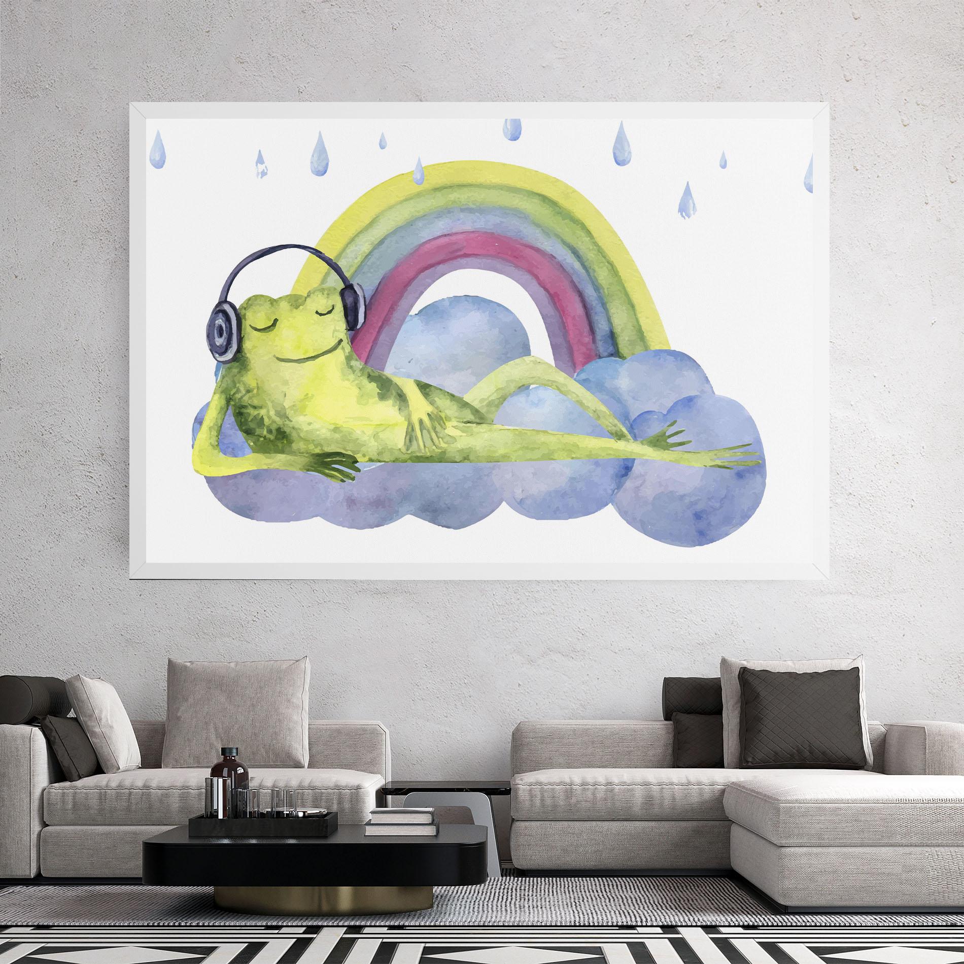 Leinwandbild Rainbow Frog mockup 2