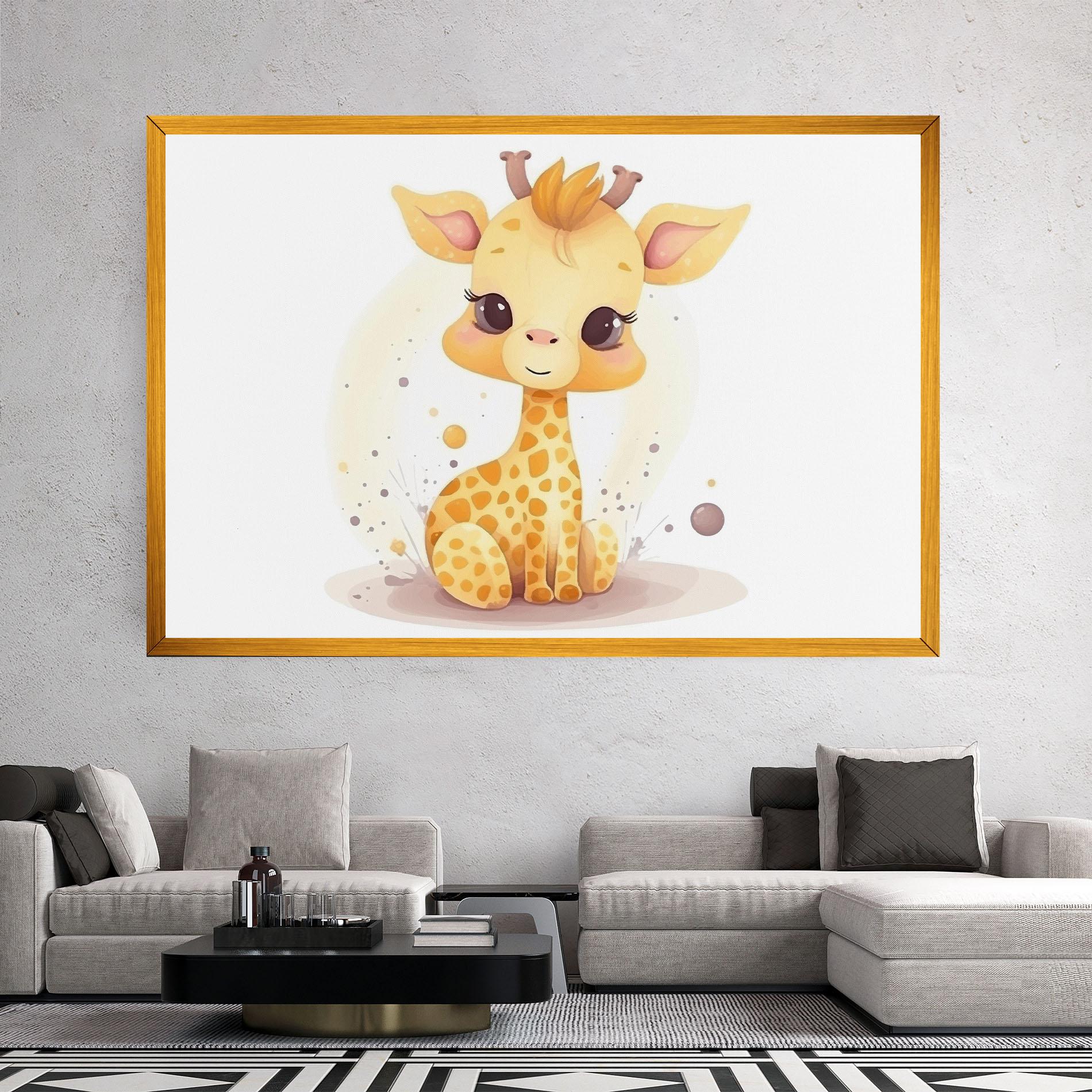 Leinwandbild Adorable Giraffe mockup 2