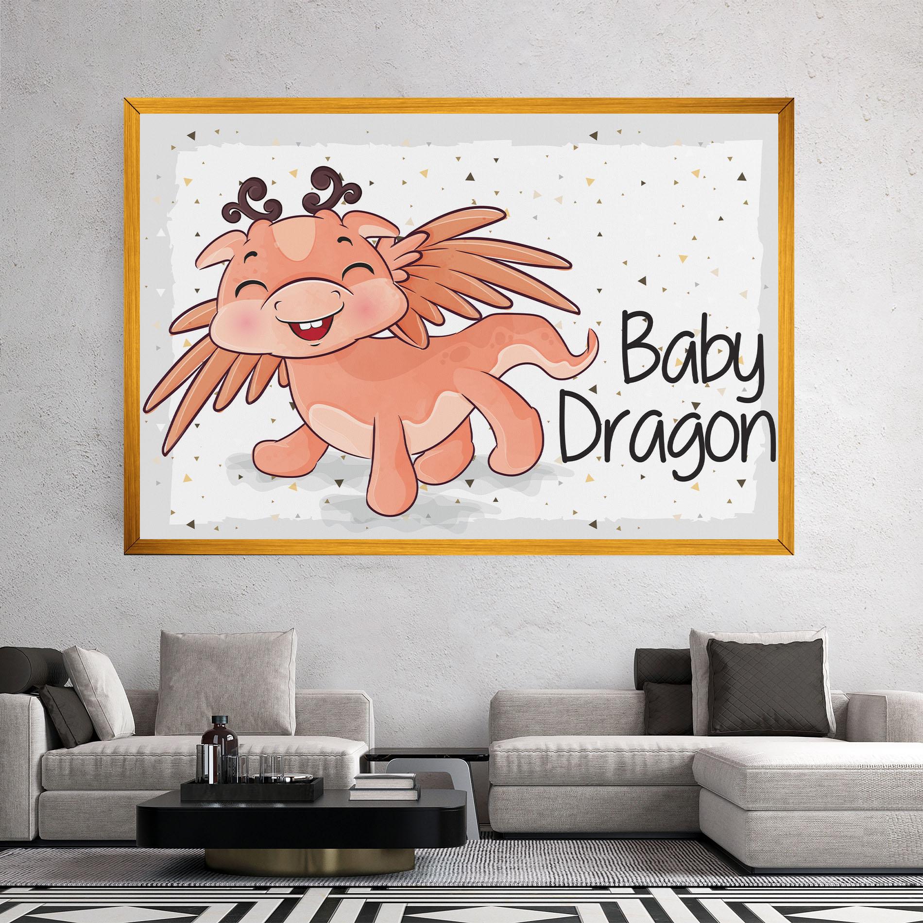 Leinwandbild Baby Cute Dragon mockup 2