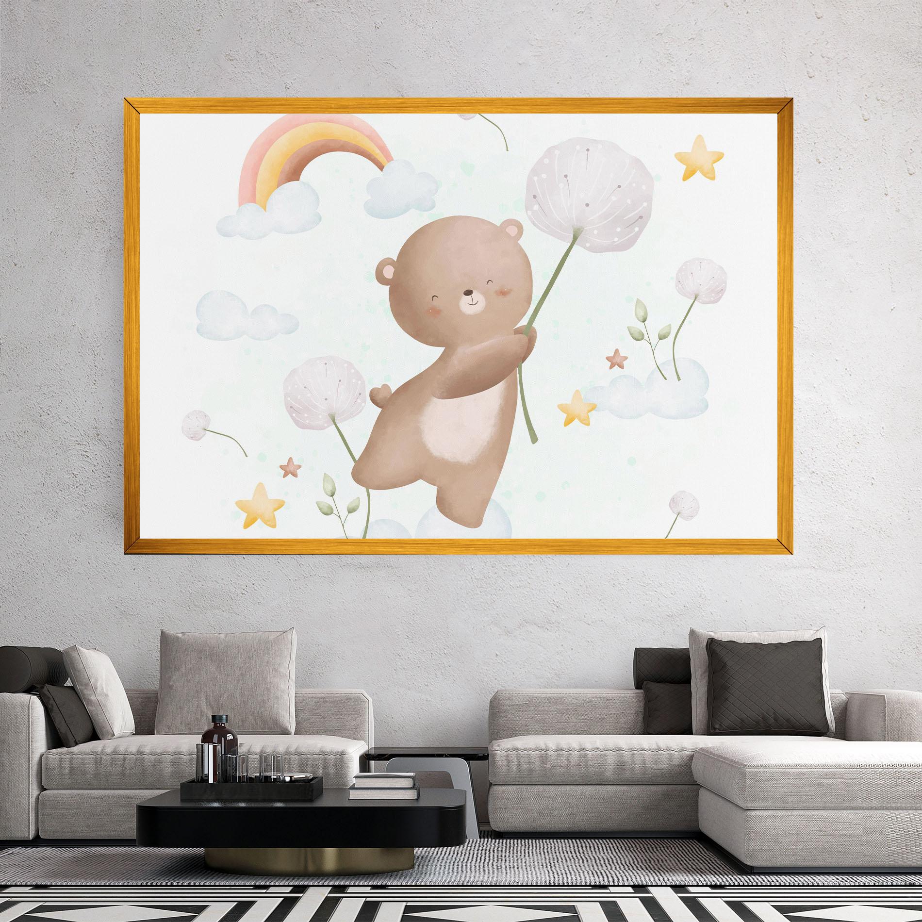 Leinwandbild Bear Rainbow Art mockup 2