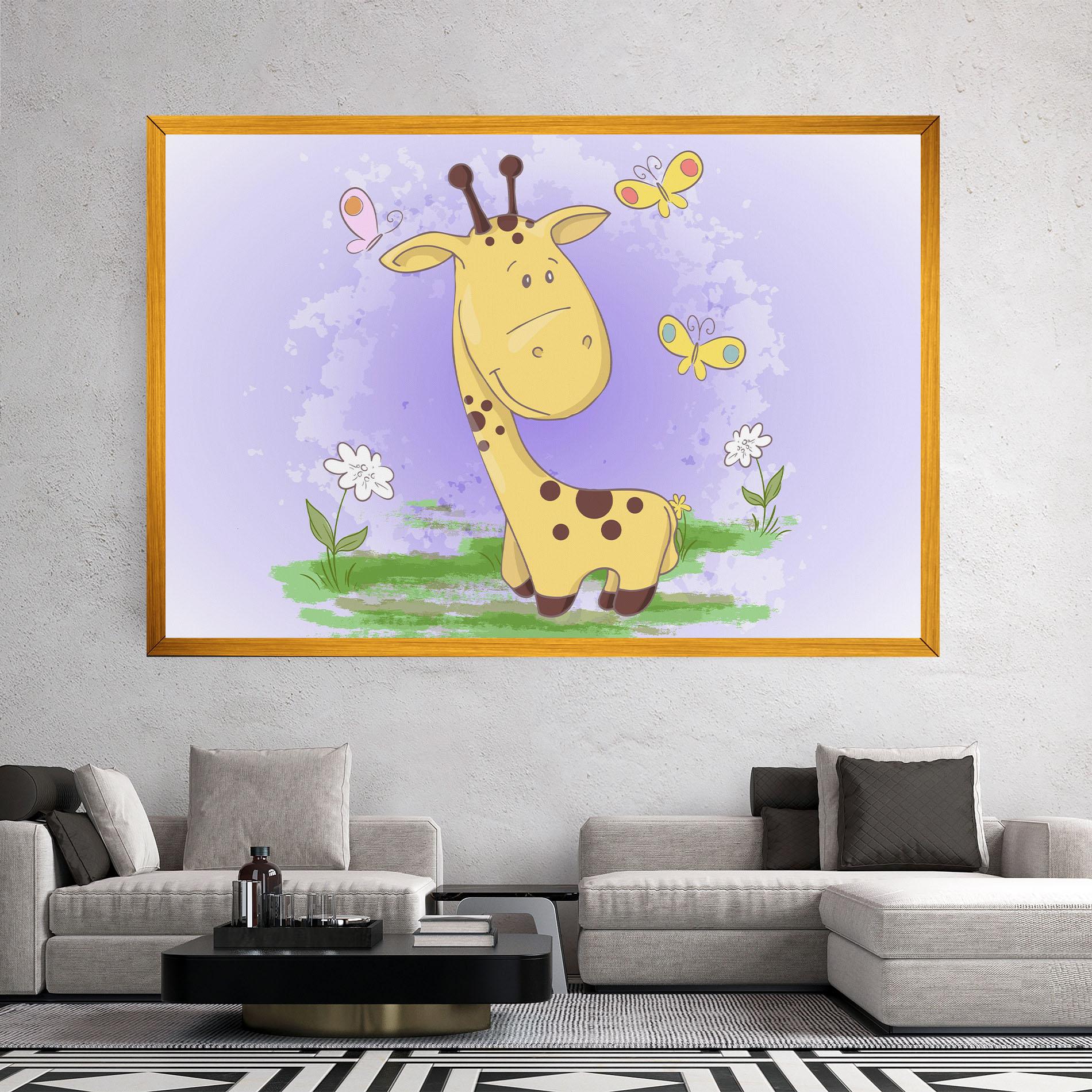 Leinwandbild Cute Giraffe mockup 2