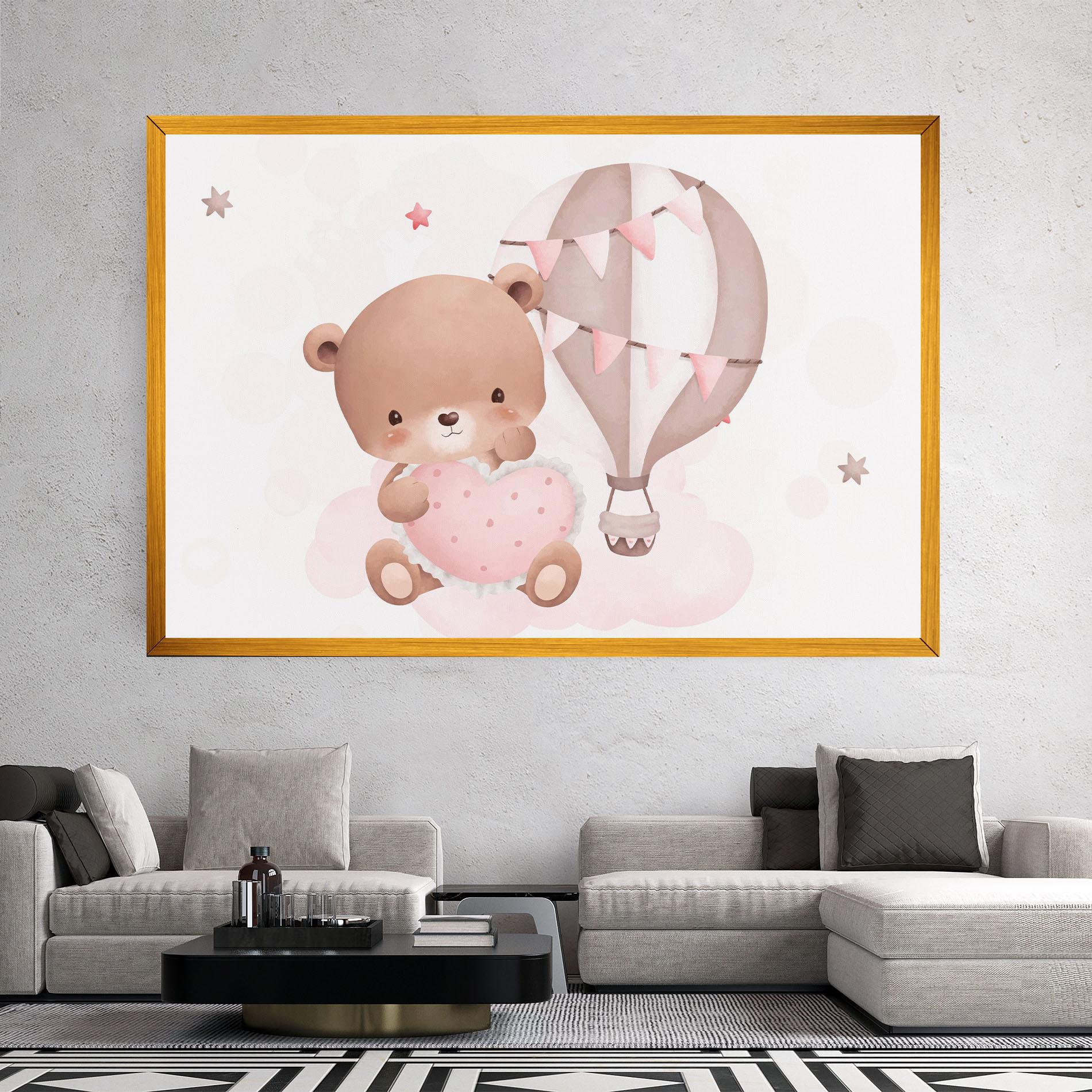 Leinwandbild Pink Heart Bear mockup 2