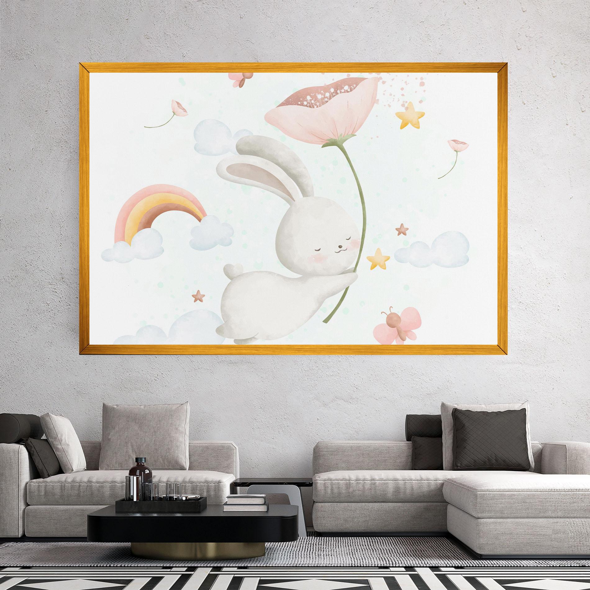 Leinwandbild Spring Flower Bunny mockup 2
