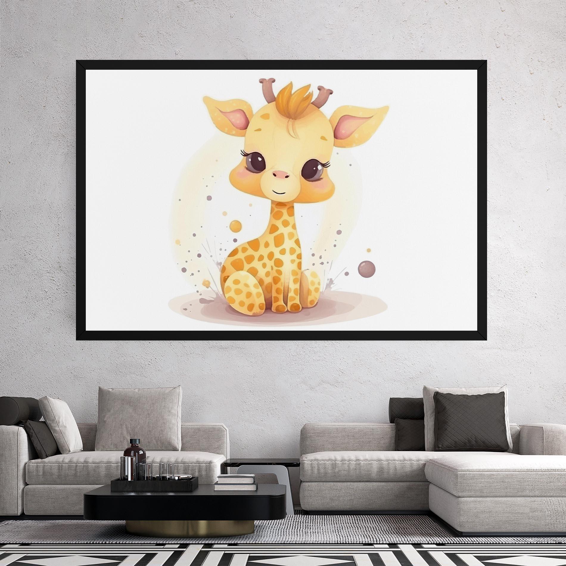 Leinwandbild Adorable Giraffe mockup 2