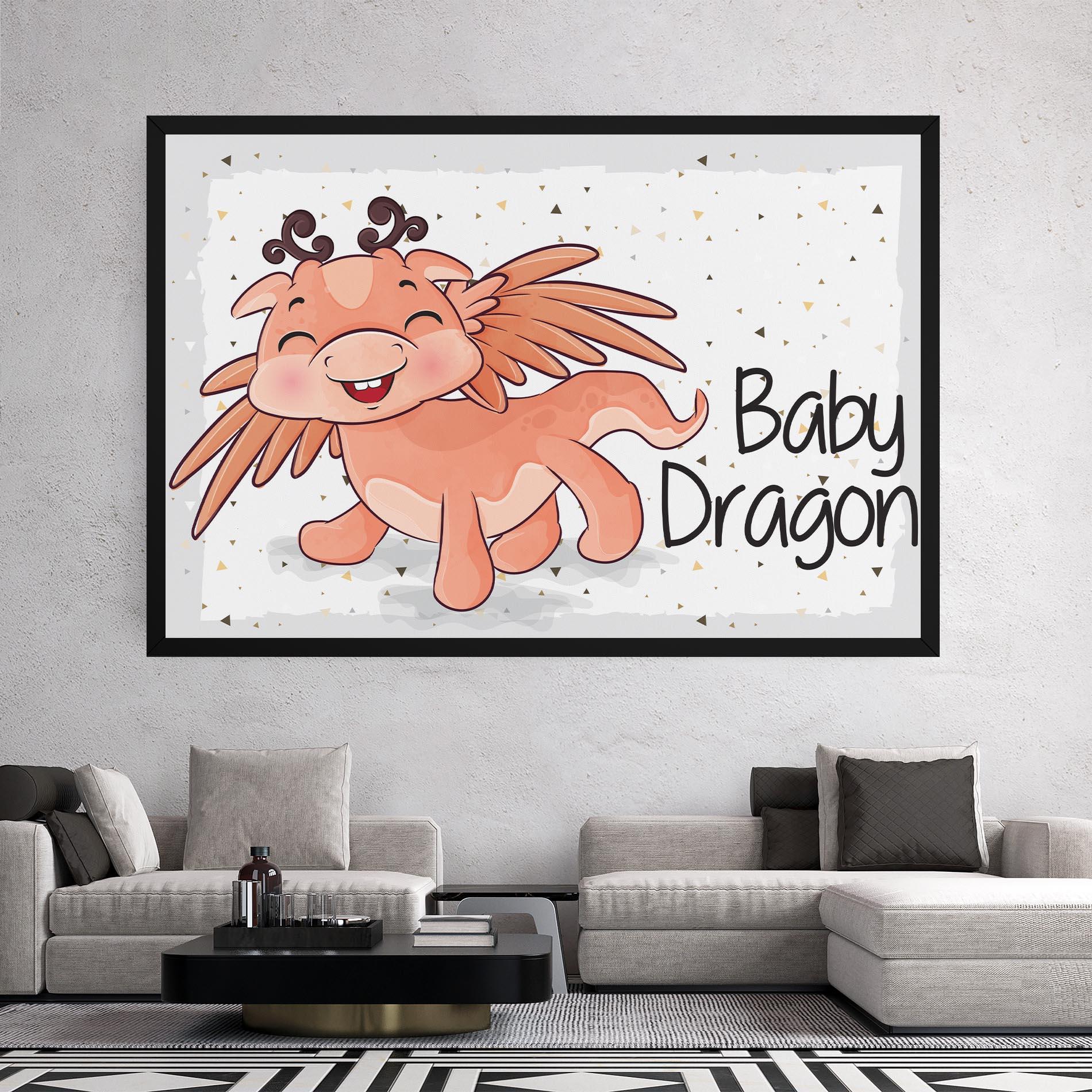 Leinwandbild Baby Cute Dragon mockup 2
