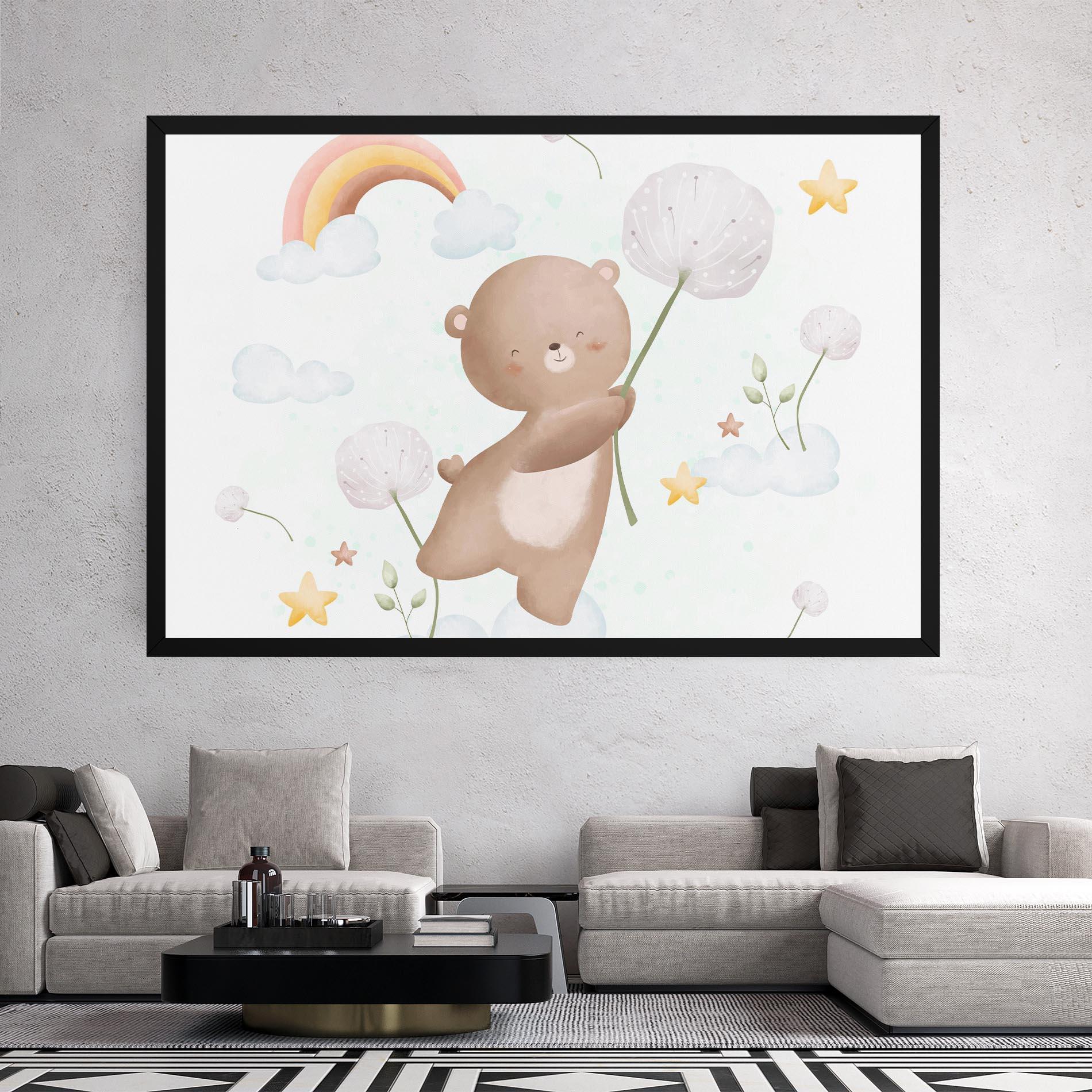 Leinwandbild Bear Rainbow Art mockup 2