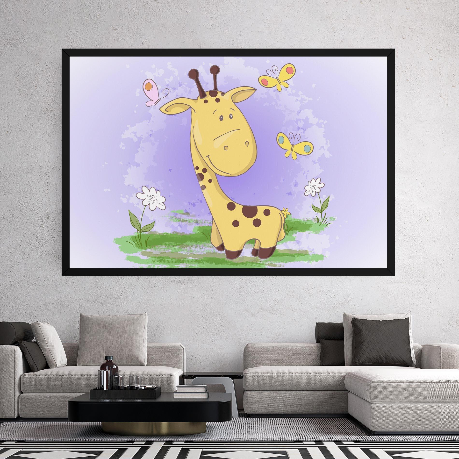 Leinwandbild Cute Giraffe mockup 2