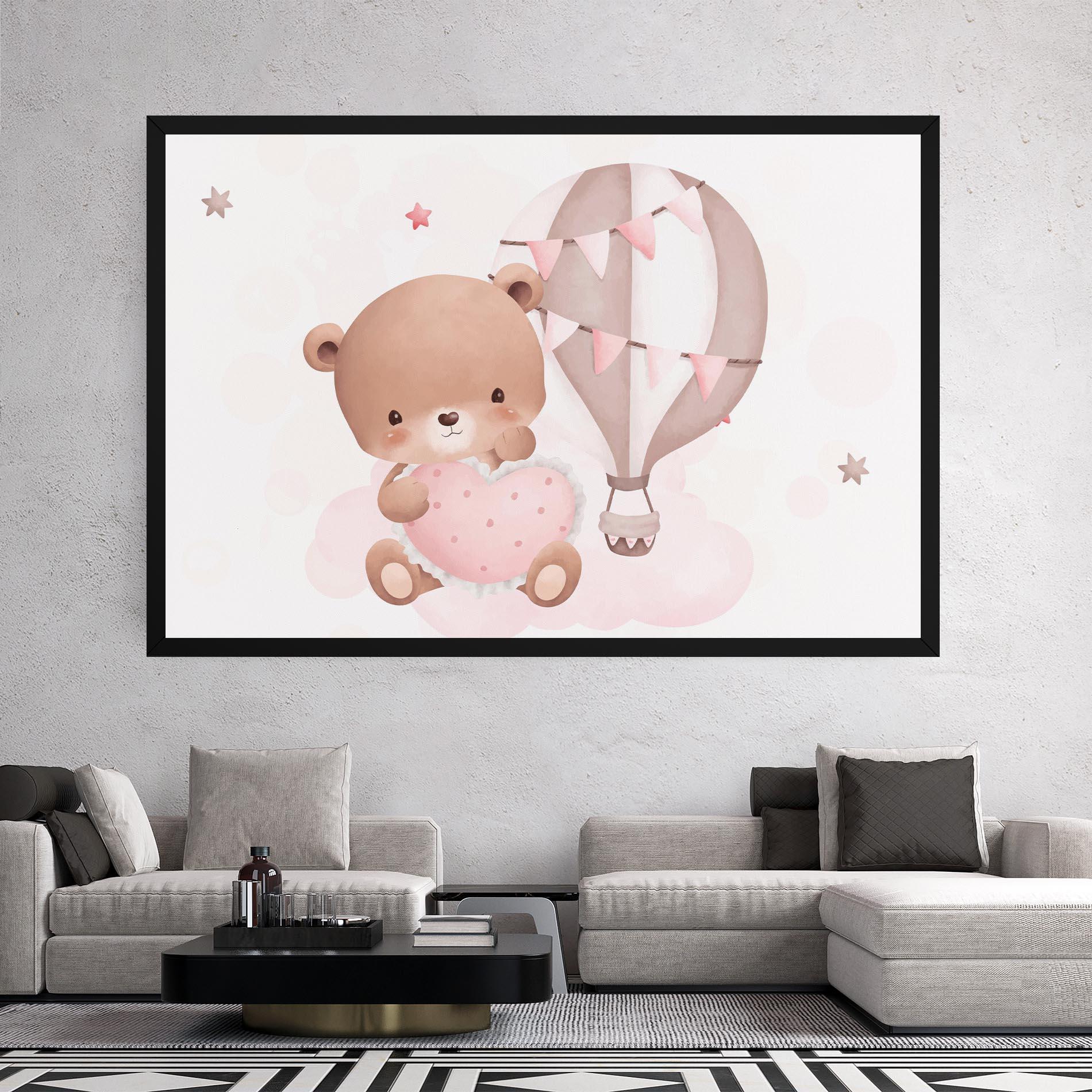 Leinwandbild Pink Heart Bear mockup 2