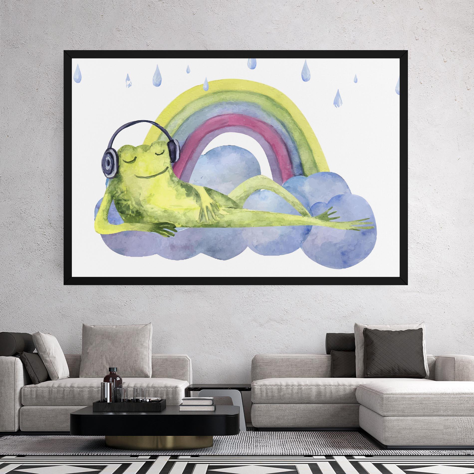 Leinwandbild Rainbow Frog mockup 2