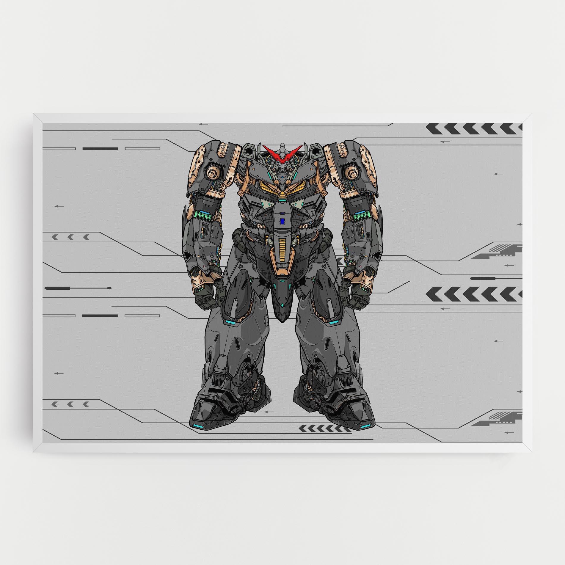Leinwandbild Big Grey Robot mockup 0