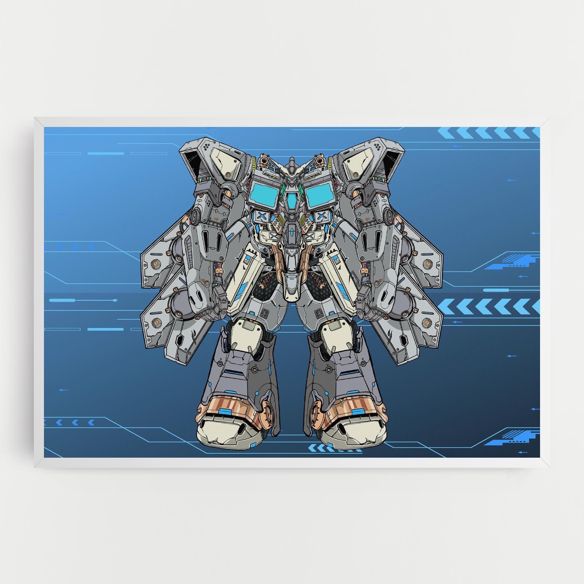 Leinwandbild Blue Grey Robot mockup 0