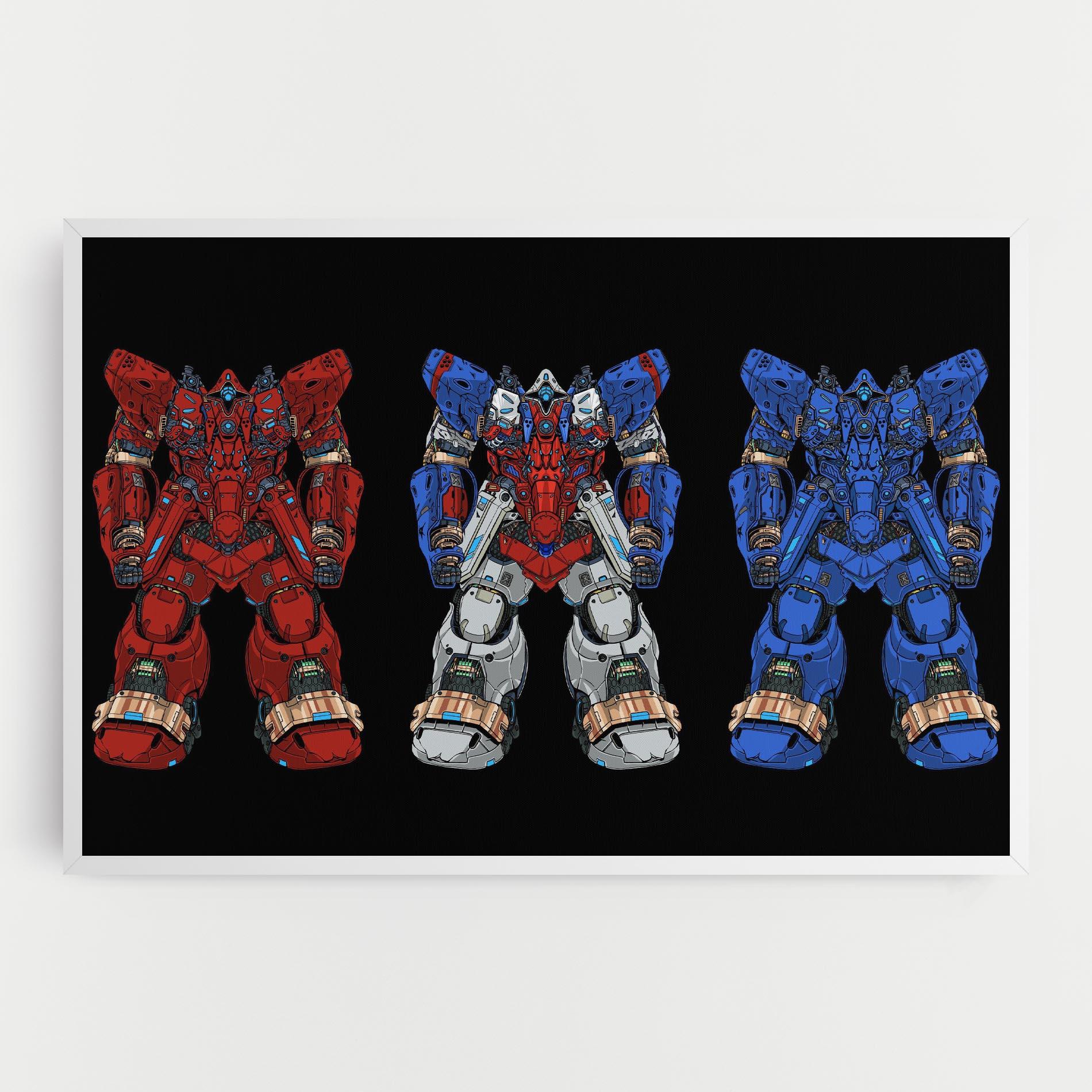 Leinwandbild Blue Red Robots mockup 0