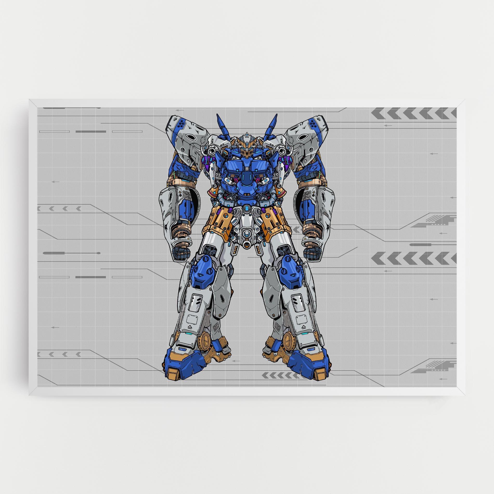 Leinwandbild Blue Yellow Robot mockup 0