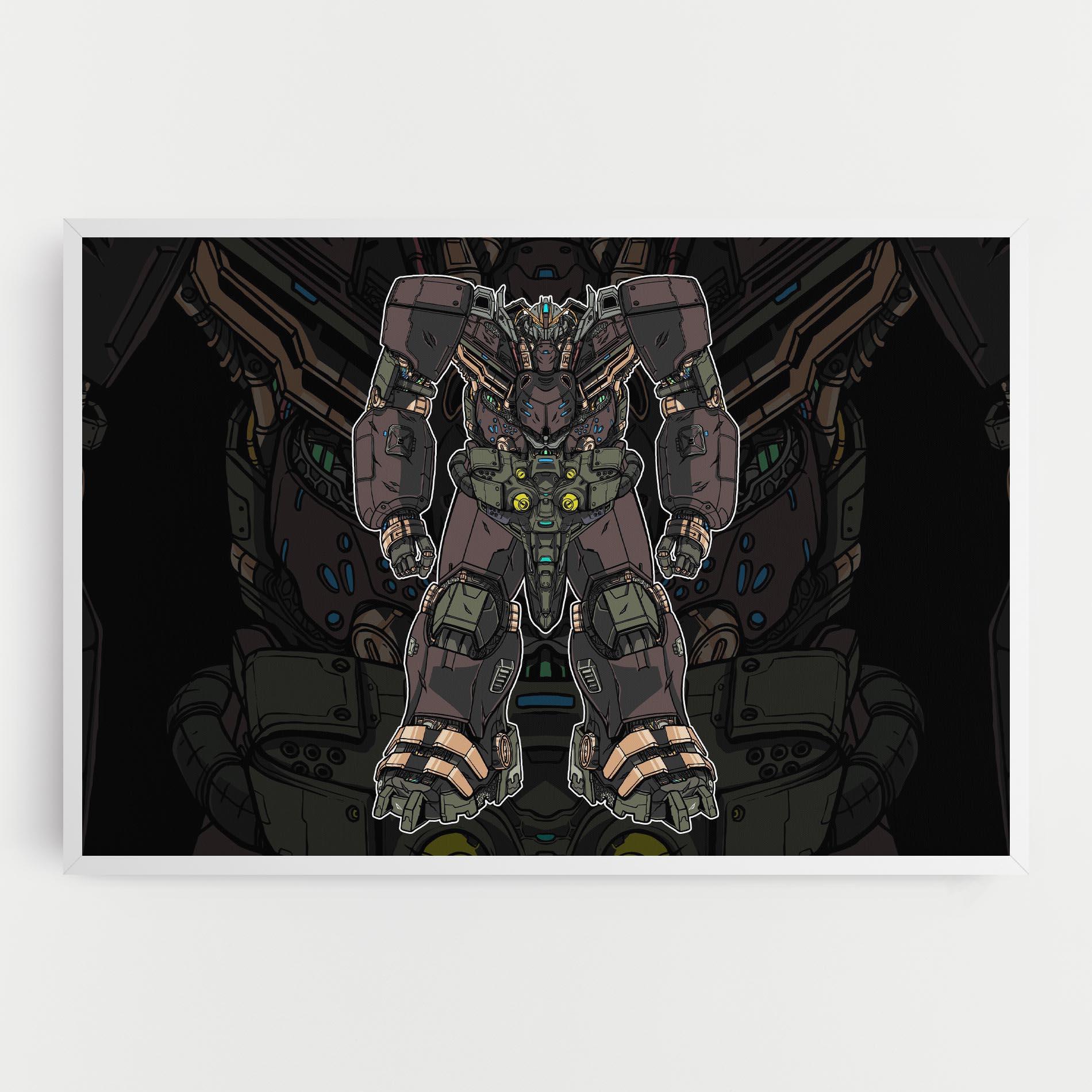 Leinwandbild Brown Grey Robot mockup 0