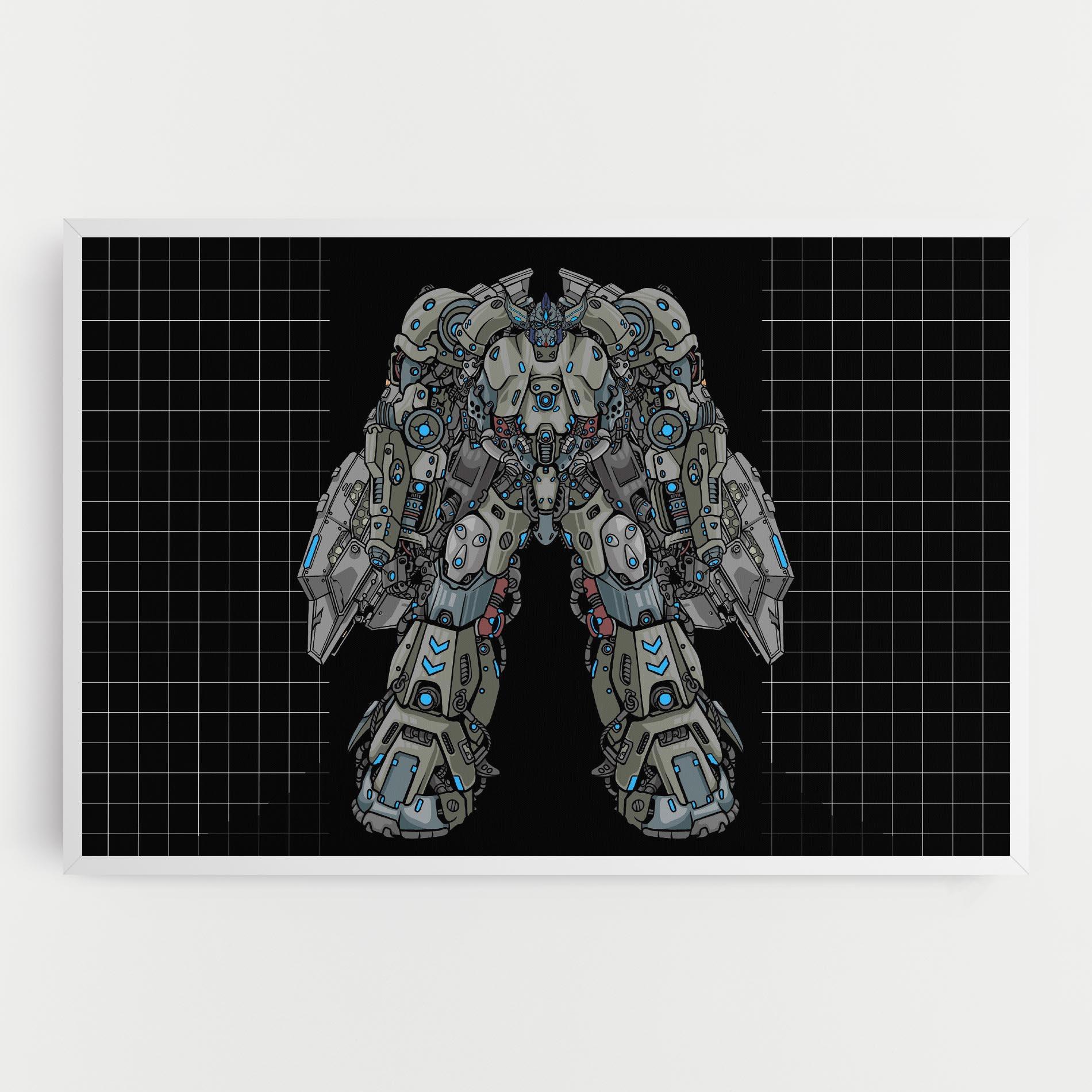 Leinwandbild Grey Blue Robot mockup 0