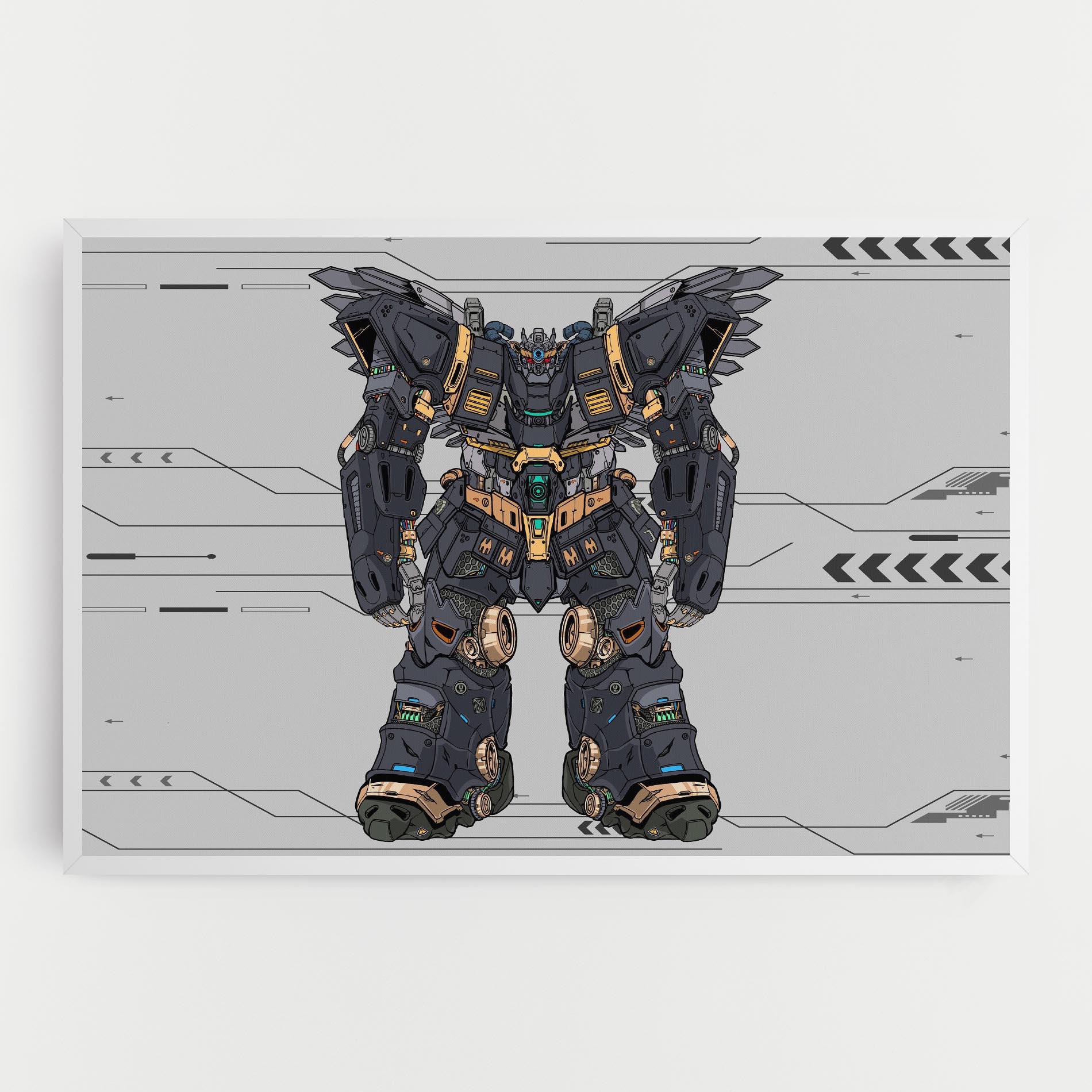 Leinwandbild Grey Yelloy Robot mockup 0