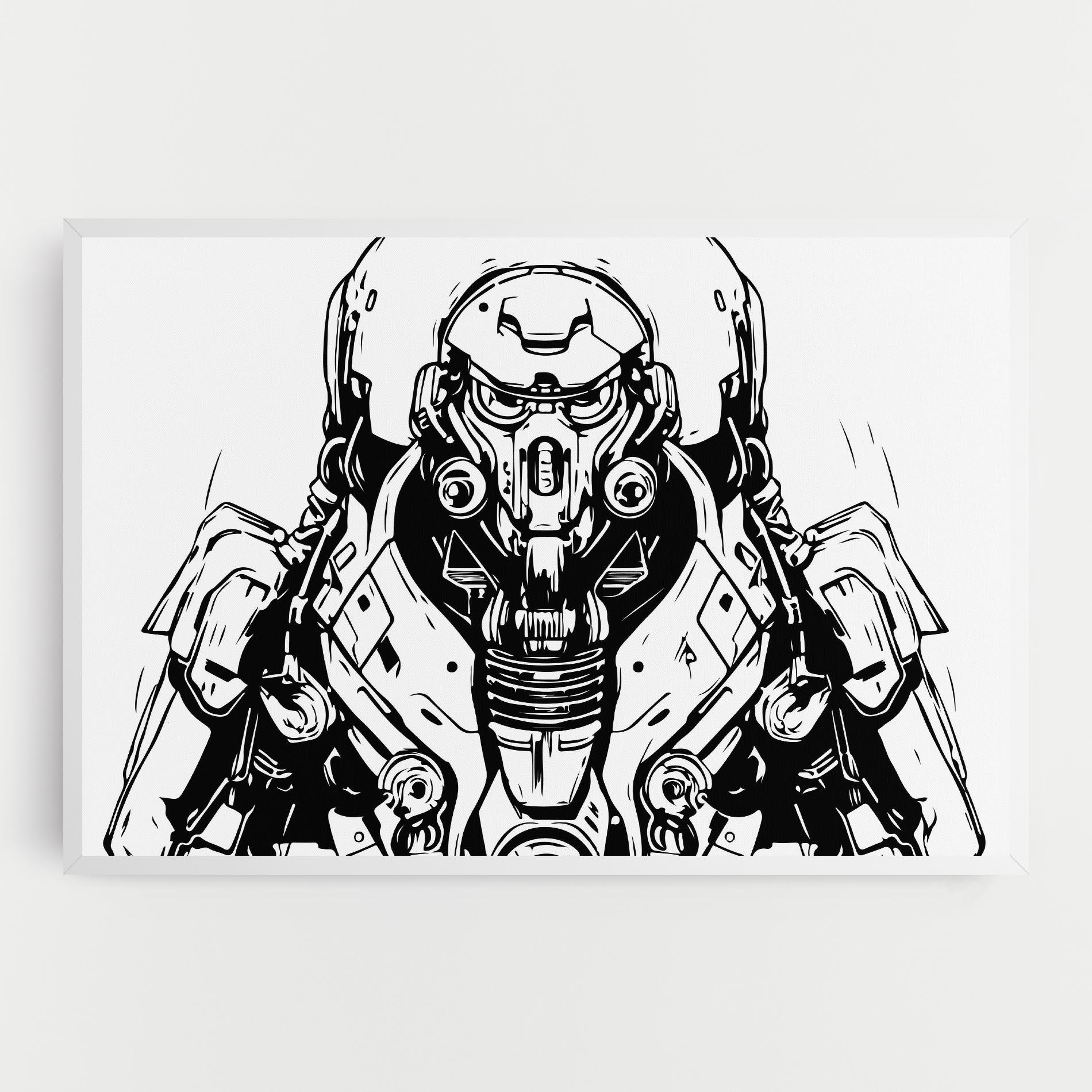 Leinwandbild Military Robot mockup 0