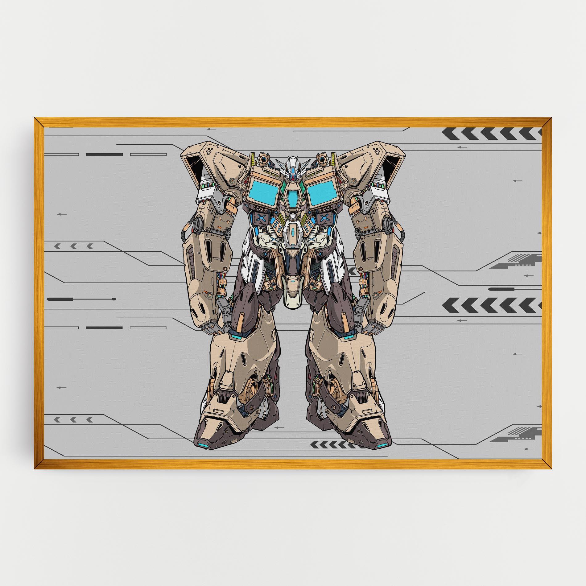 Leinwandbild Cream Blue Robot mockup 0