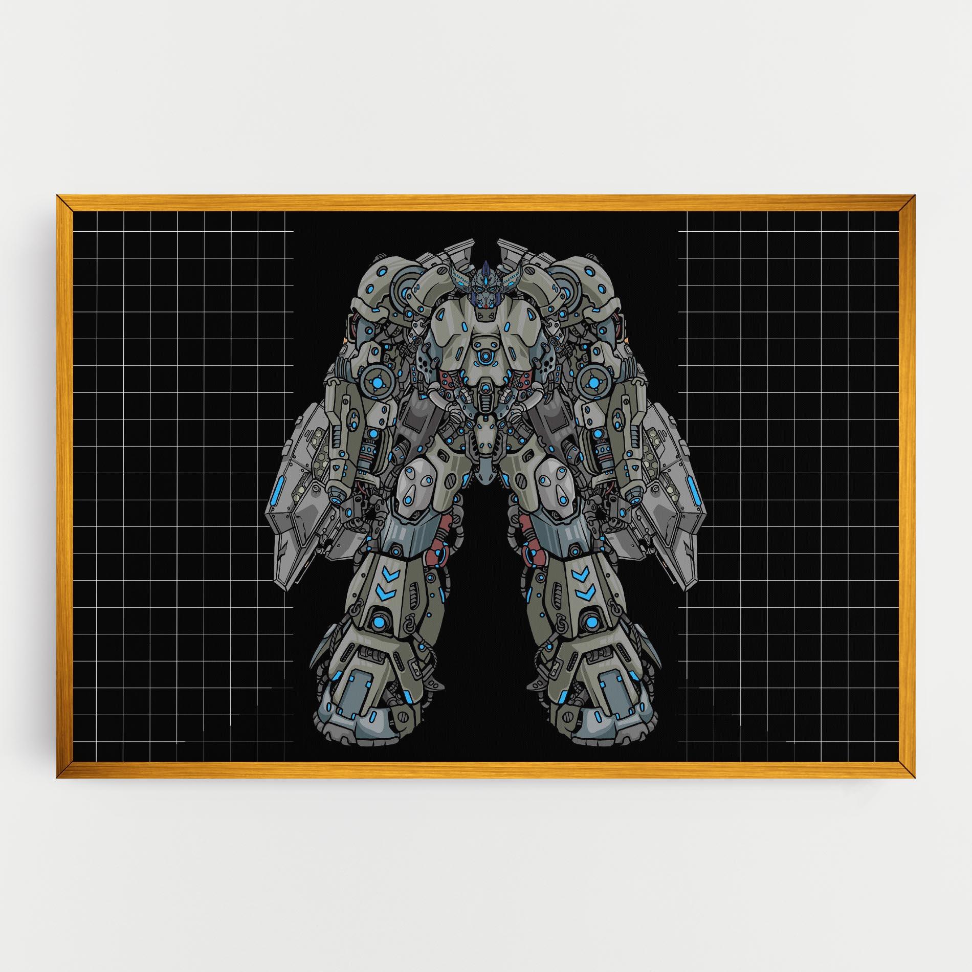 Leinwandbild Grey Blue Robot mockup 0