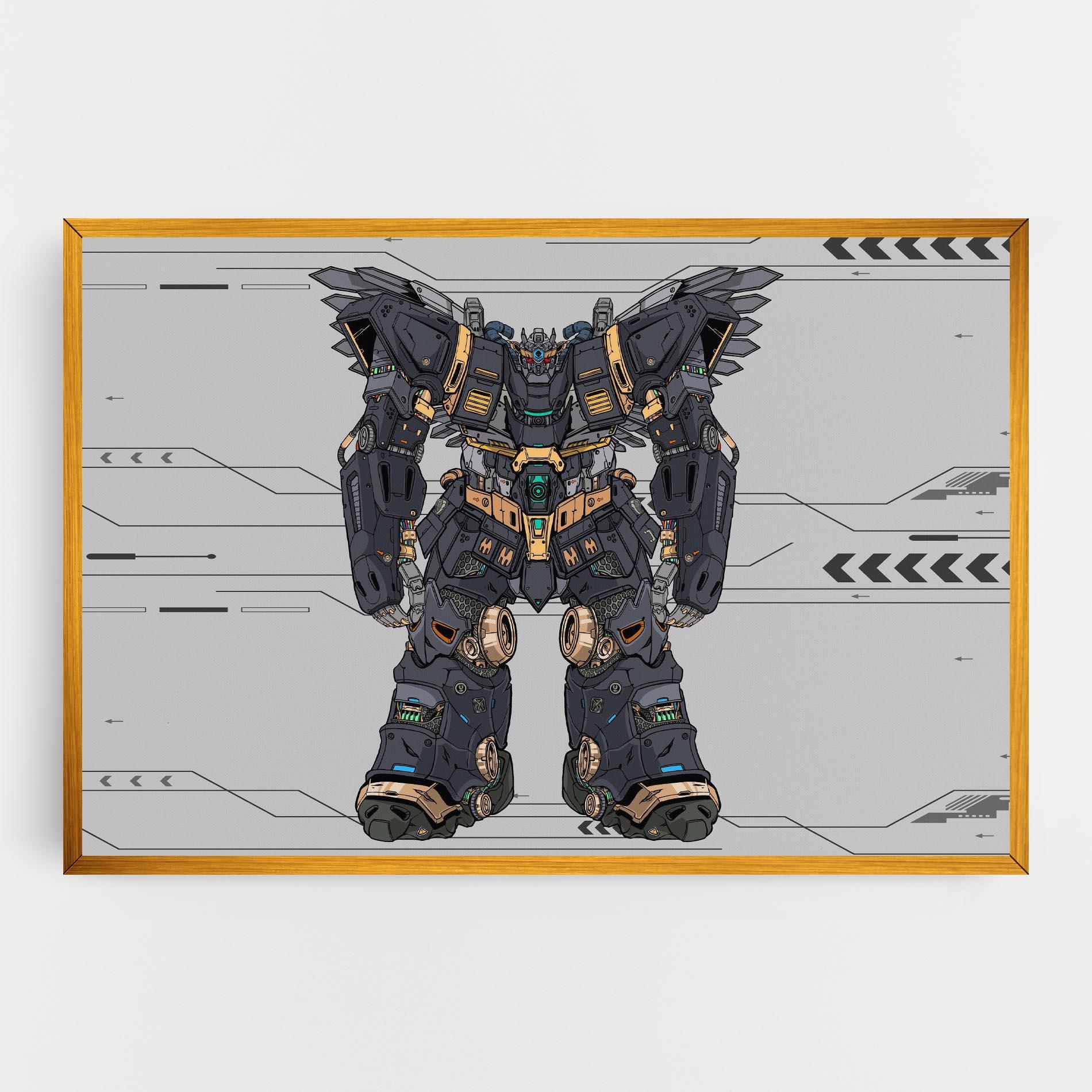 Leinwandbild Grey Yelloy Robot mockup 0