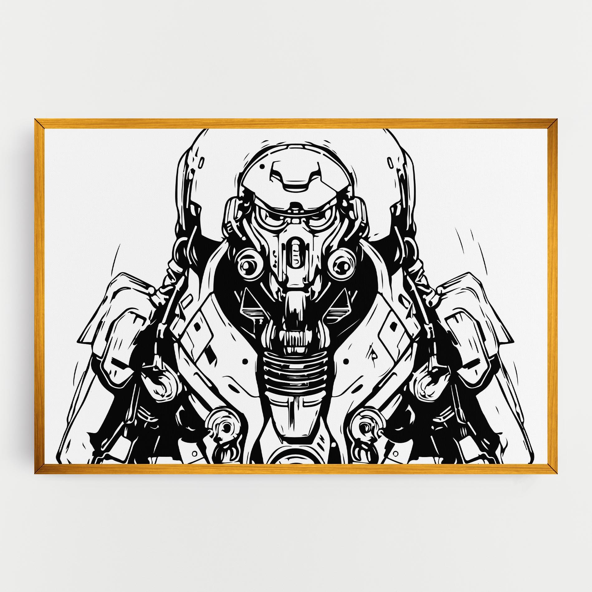 Leinwandbild Military Robot mockup 0