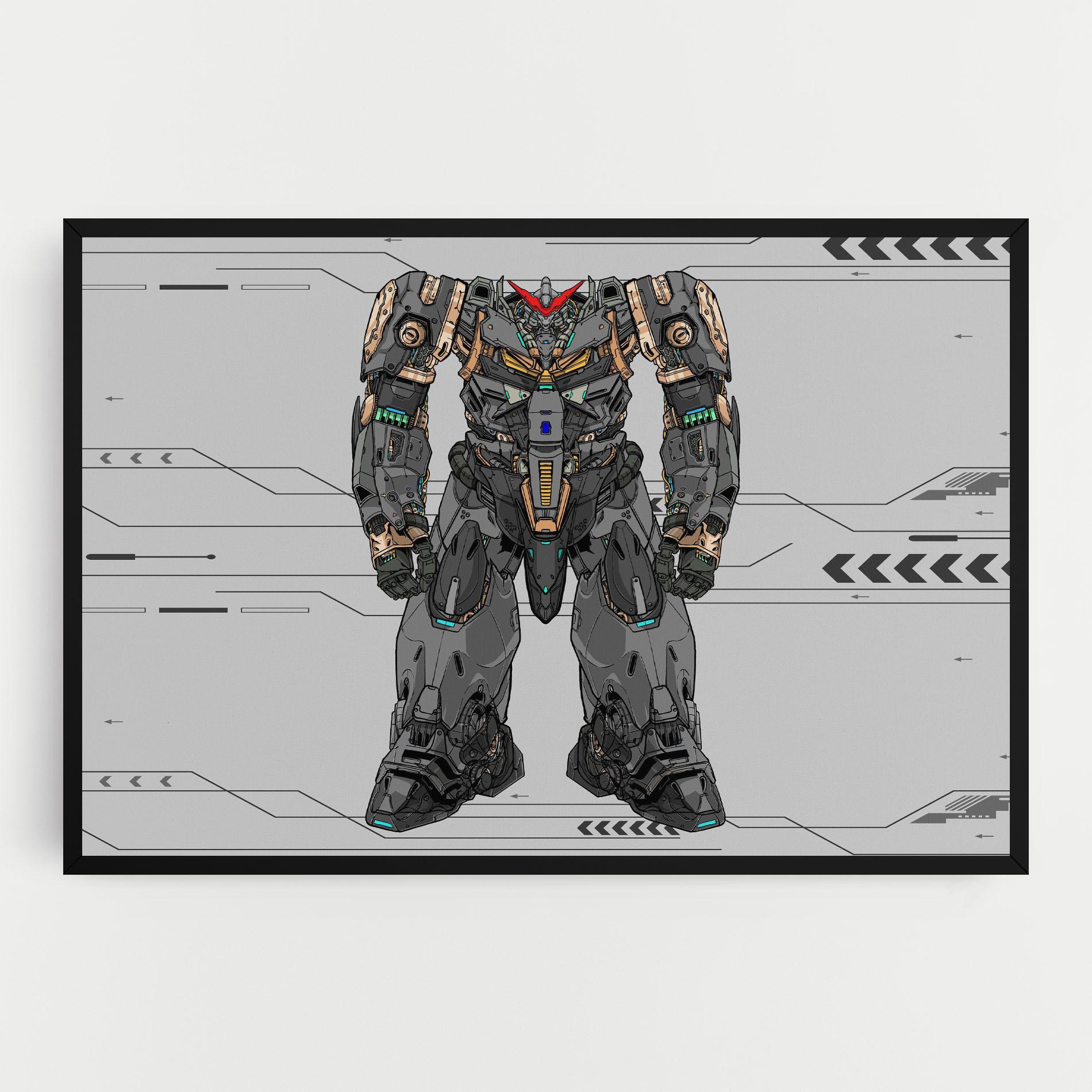 Leinwandbild Big Grey Robot mockup 0