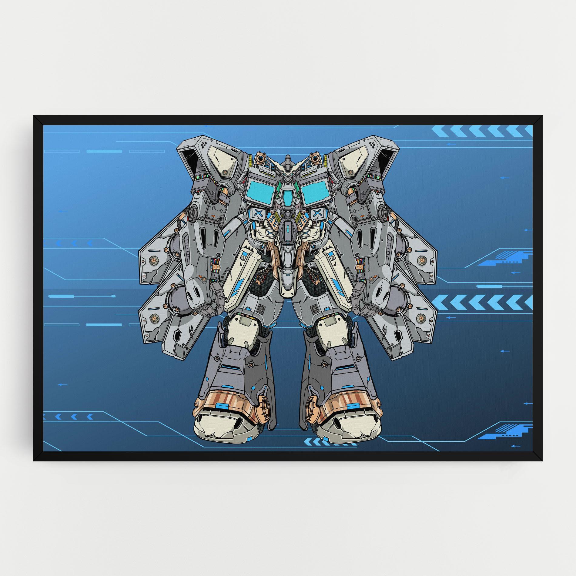 Leinwandbild Blue Grey Robot mockup 0