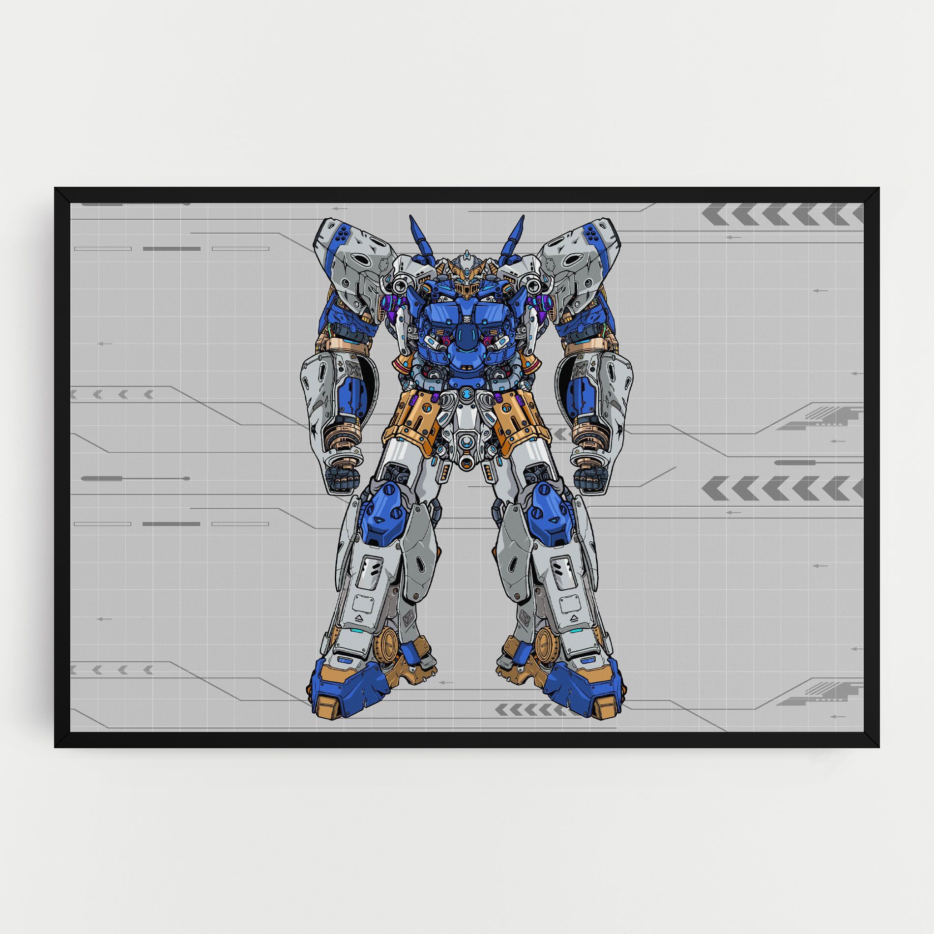 Blue Yellow Robot mockup 0