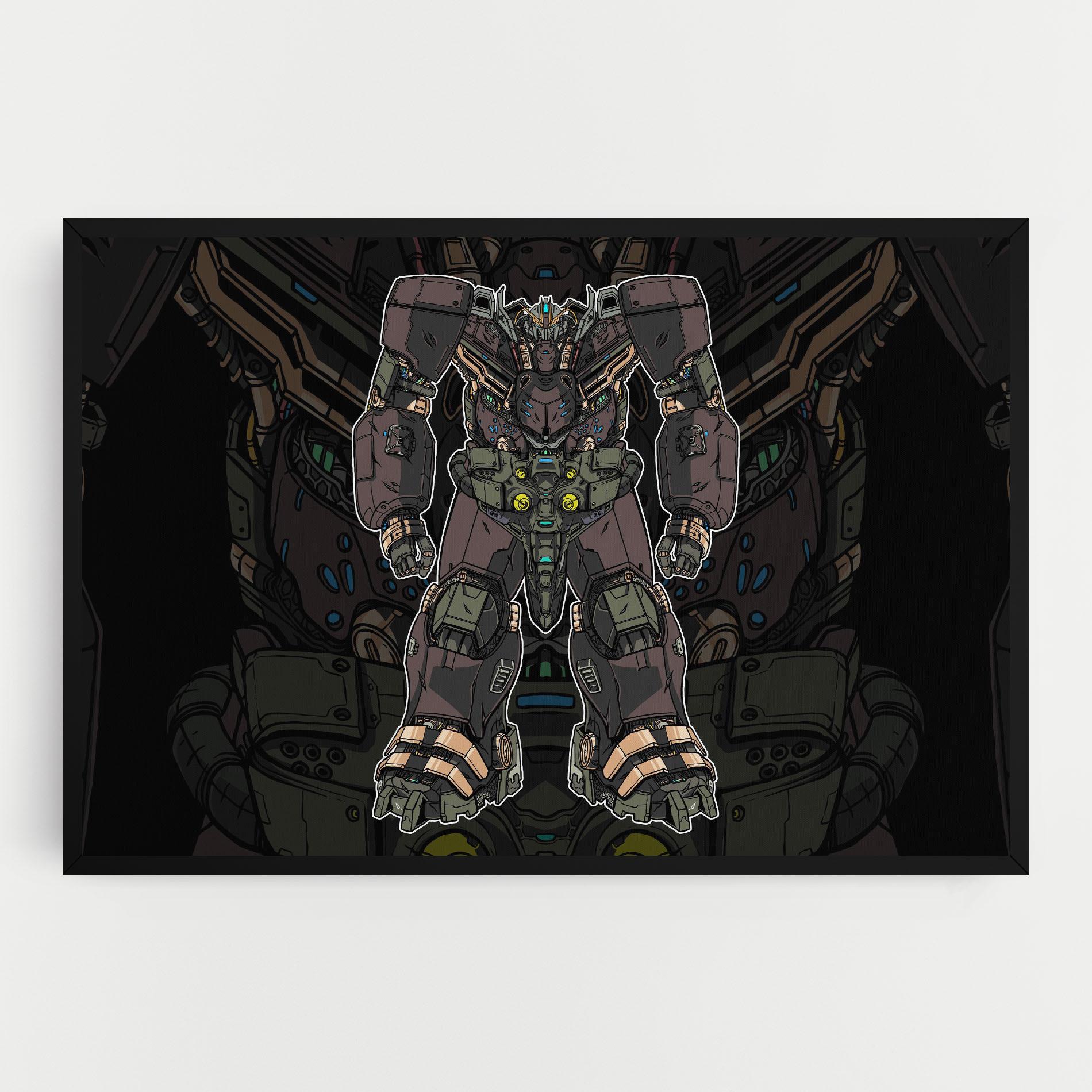 Leinwandbild Brown Grey Robot mockup 0