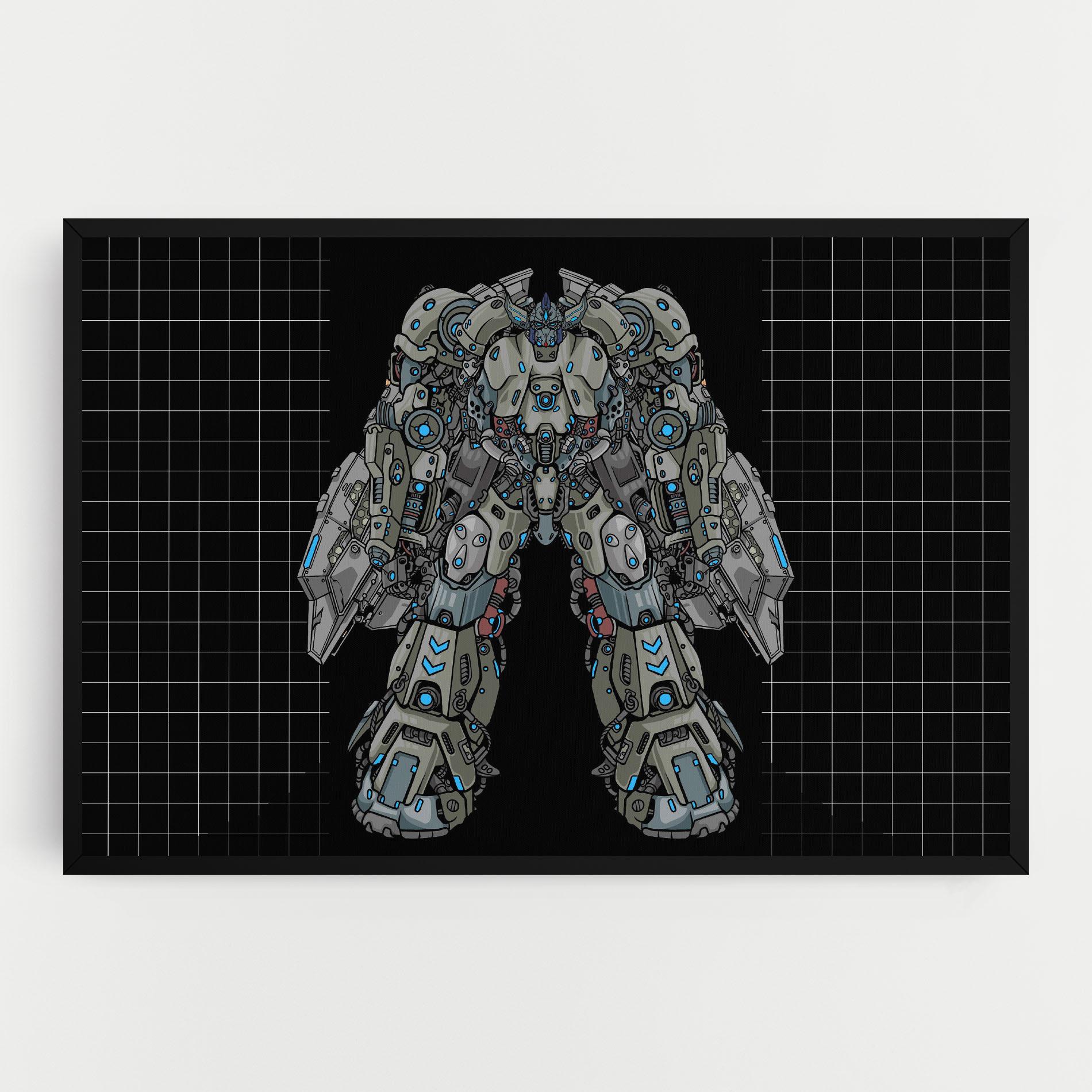 Leinwandbild Grey Blue Robot mockup 0
