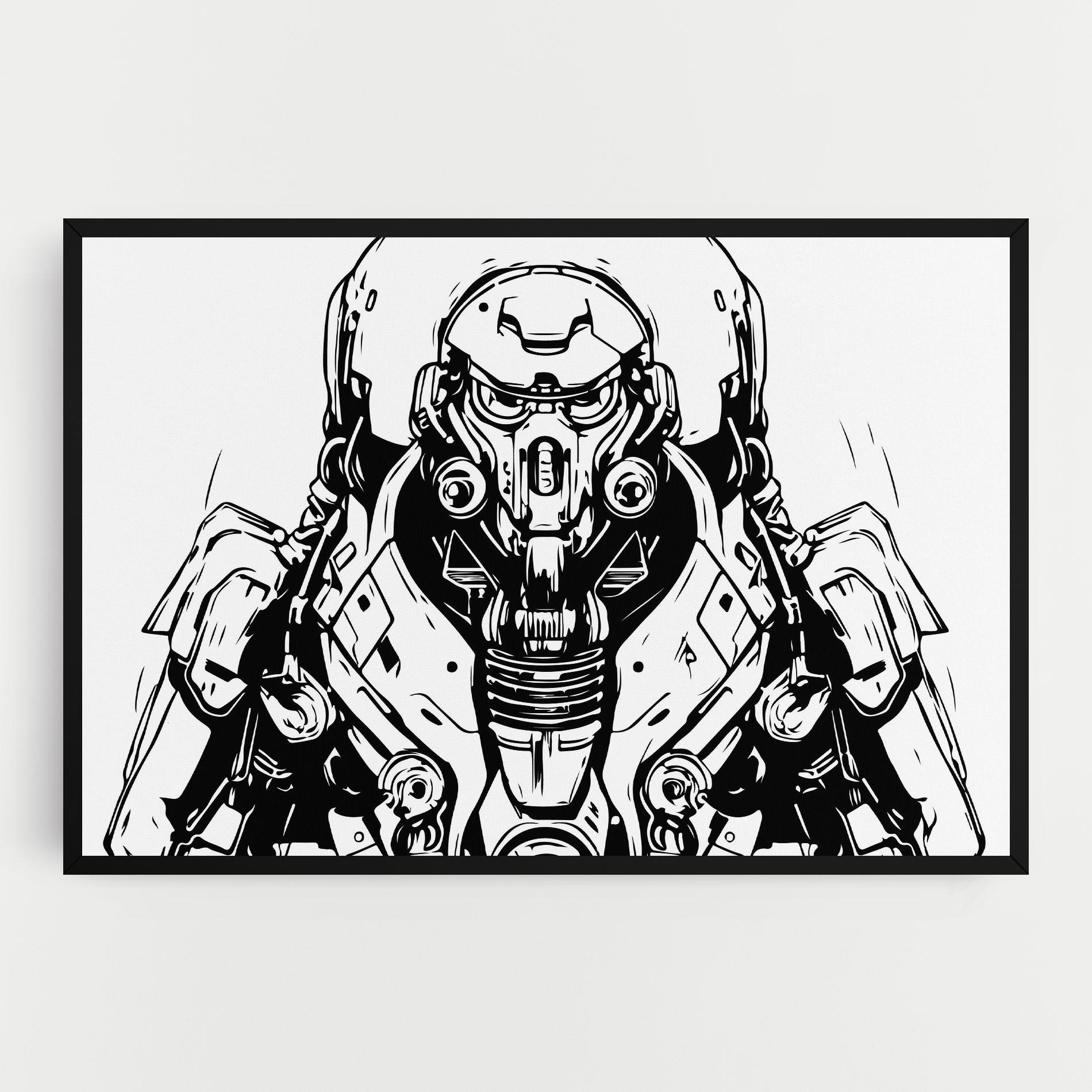 Leinwandbild Military Robot mockup 0