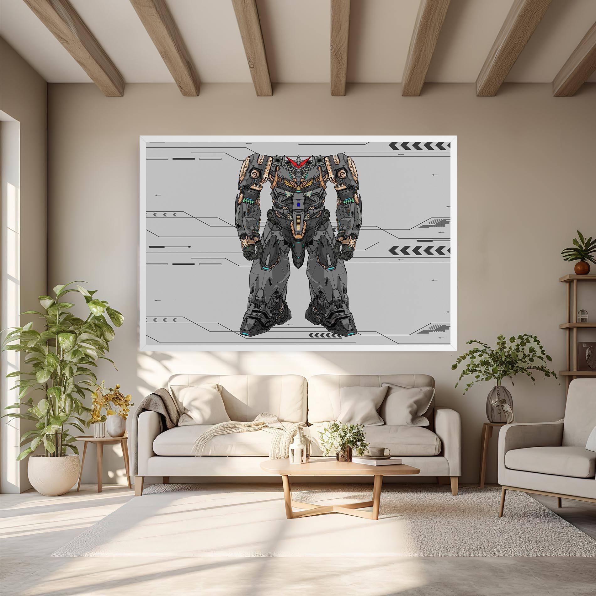 Leinwandbild Big Grey Robot mockup 6