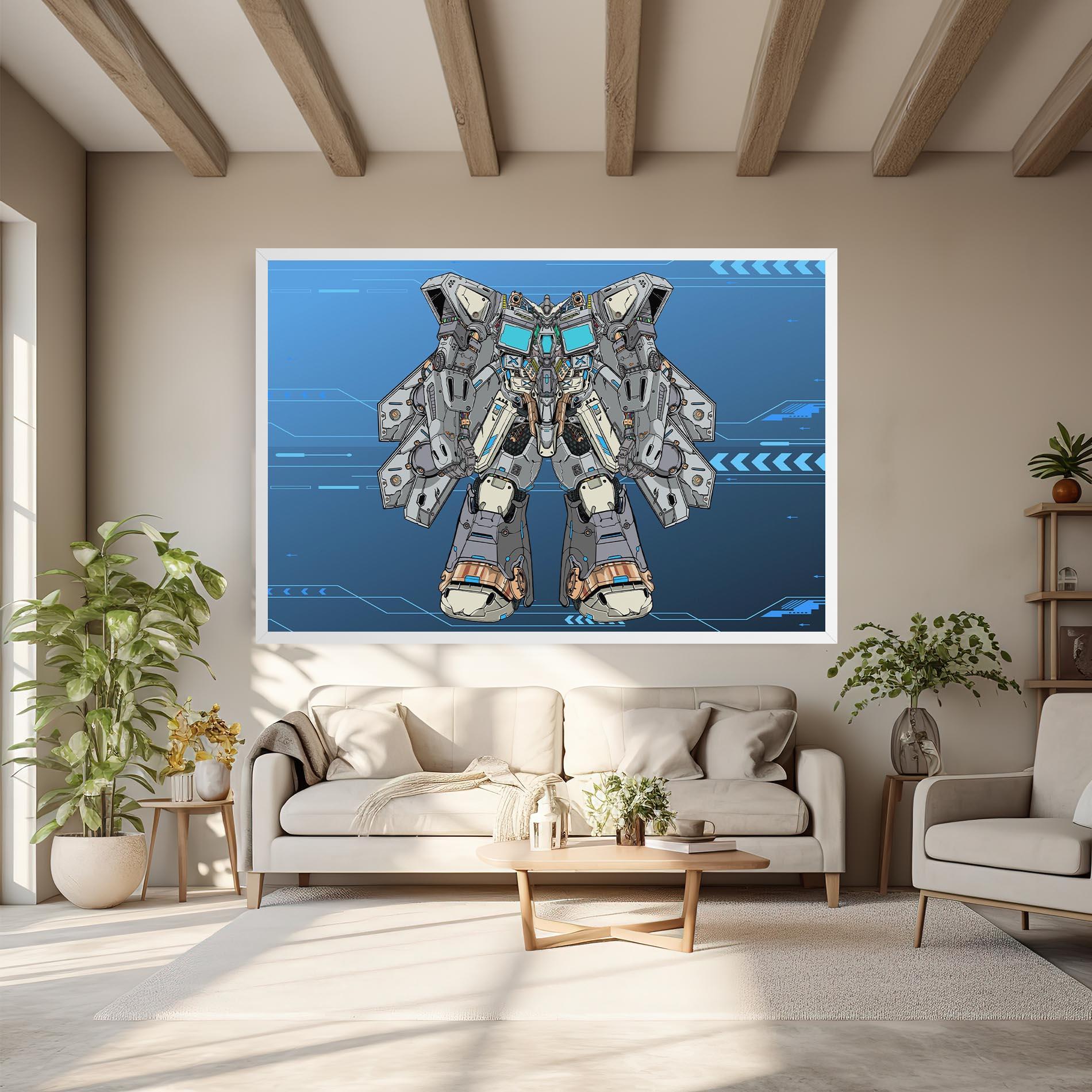 Leinwandbild Blue Grey Robot mockup 6